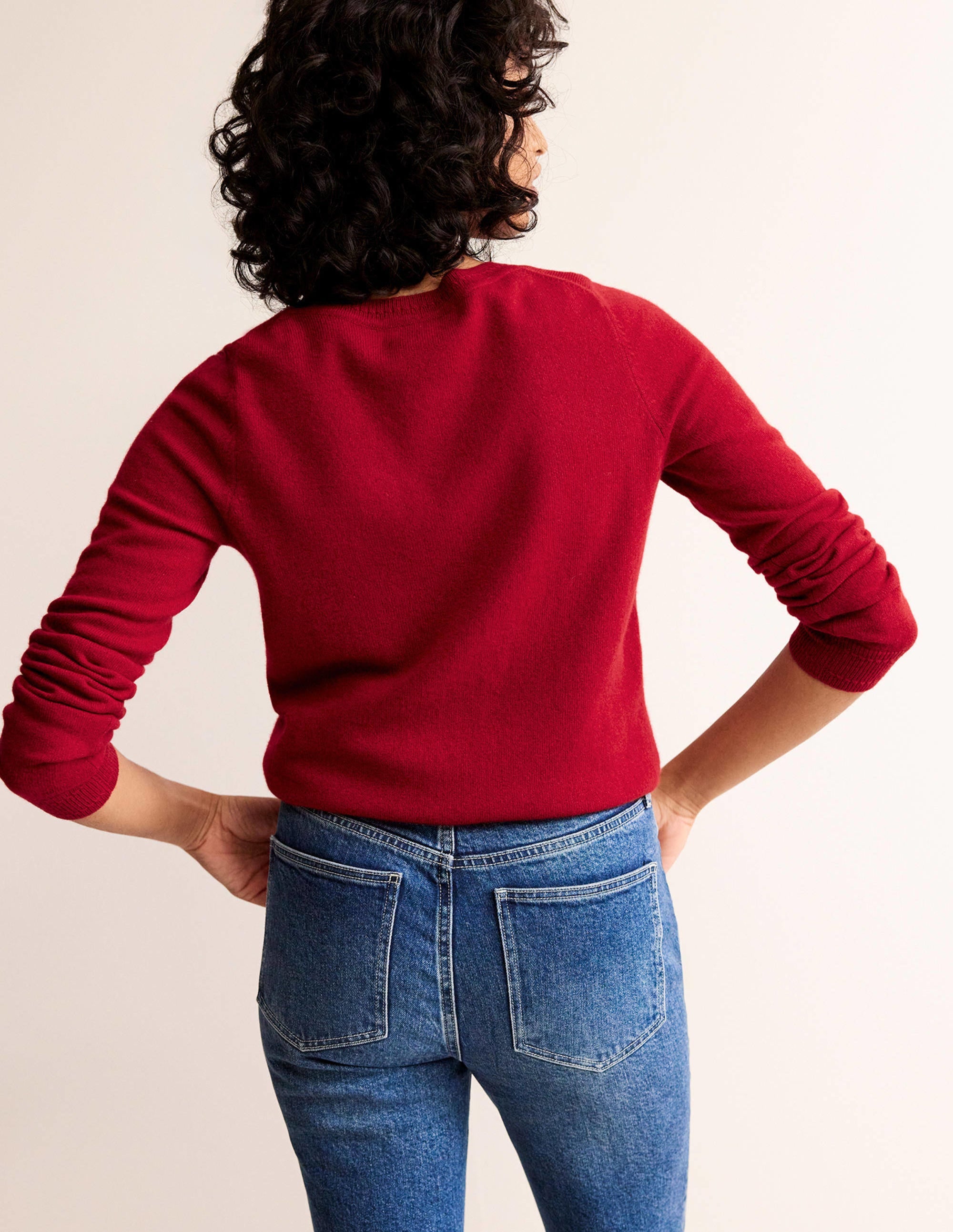 Eva Cashmere V-Neck Sweater-Salsa - Image 3