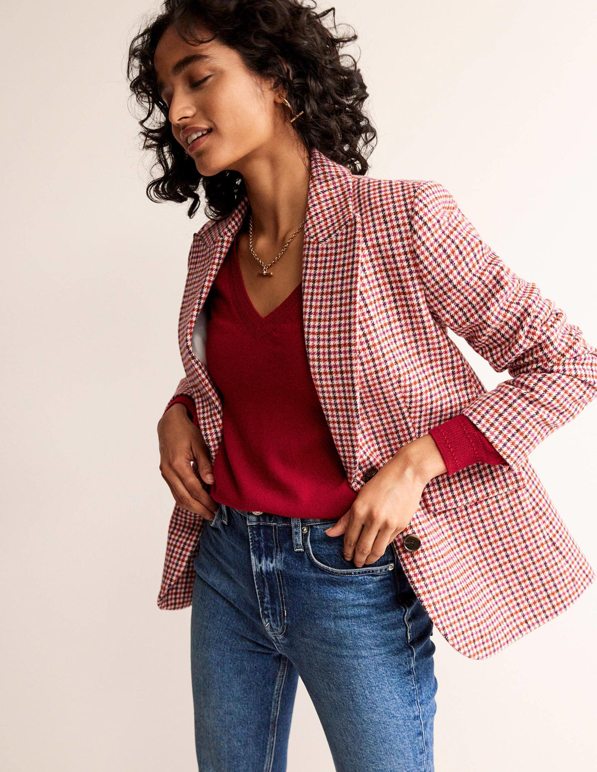Eva Cashmere V-Neck Sweater-Salsa - Image 4