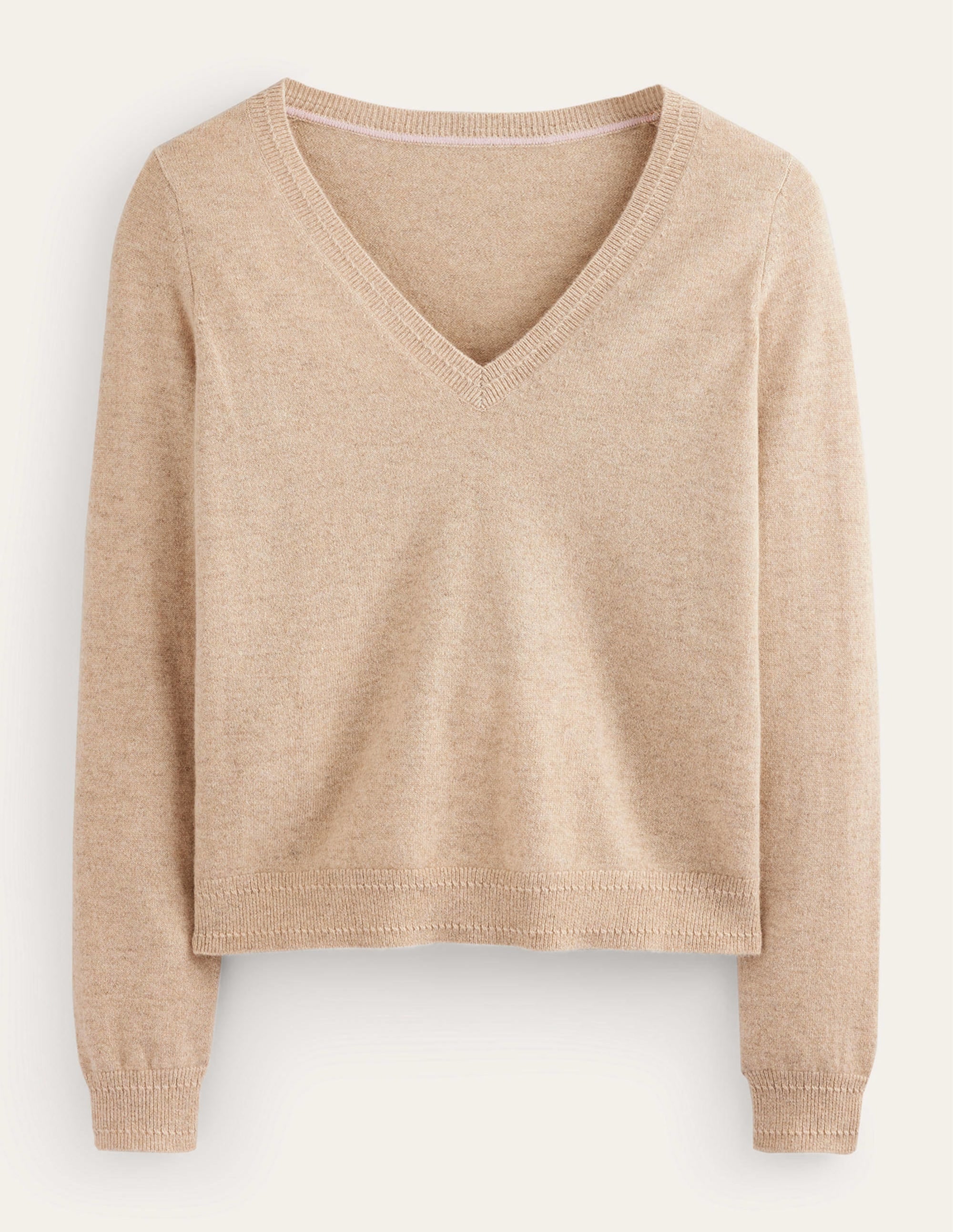 Eva Cashmere V-Neck Sweater-Chinchilla Melange - Image 6