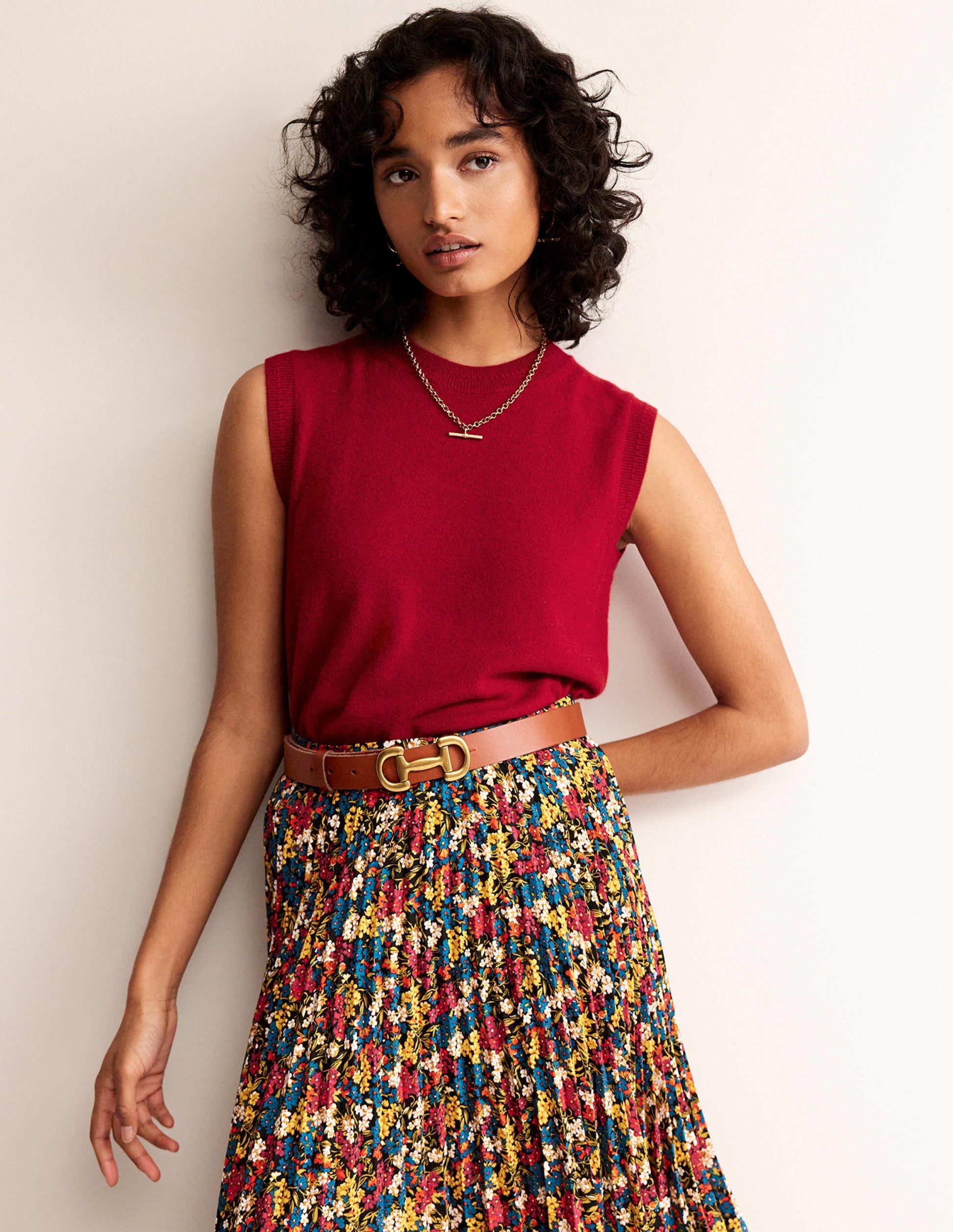 Eva Cashmere Vest-Salsa-4