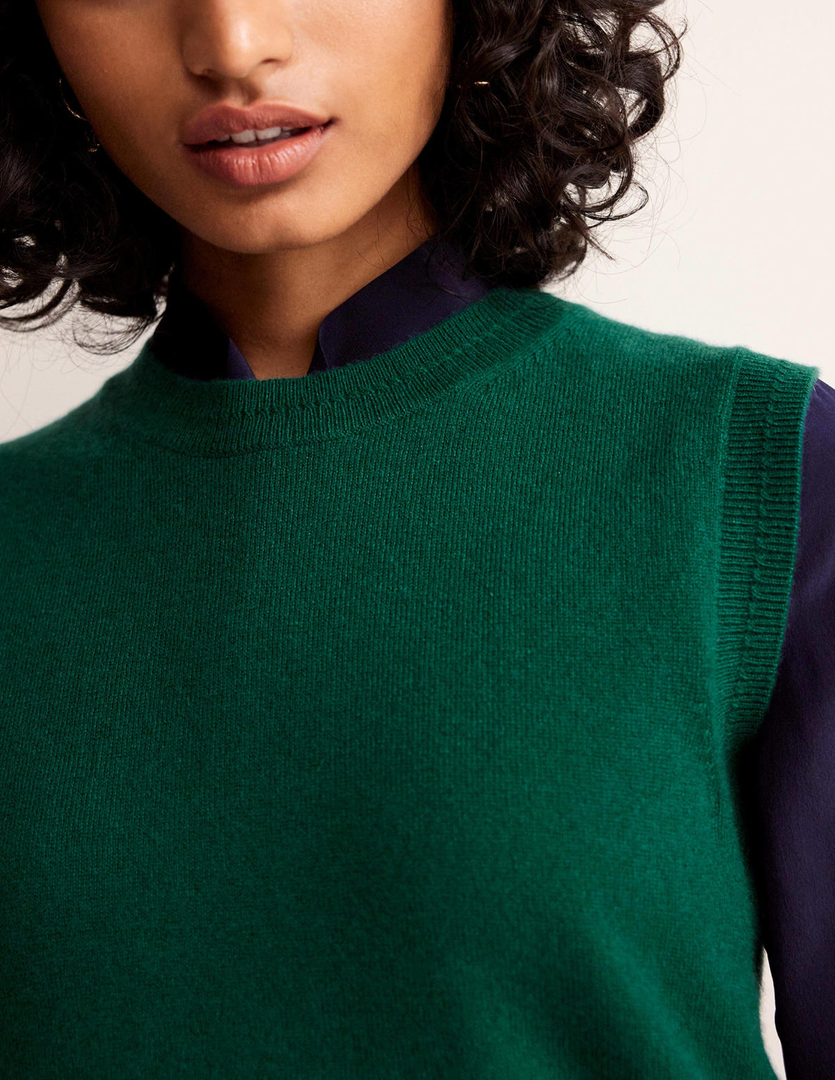 Eva Cashmere Vest-Deep Forest-2