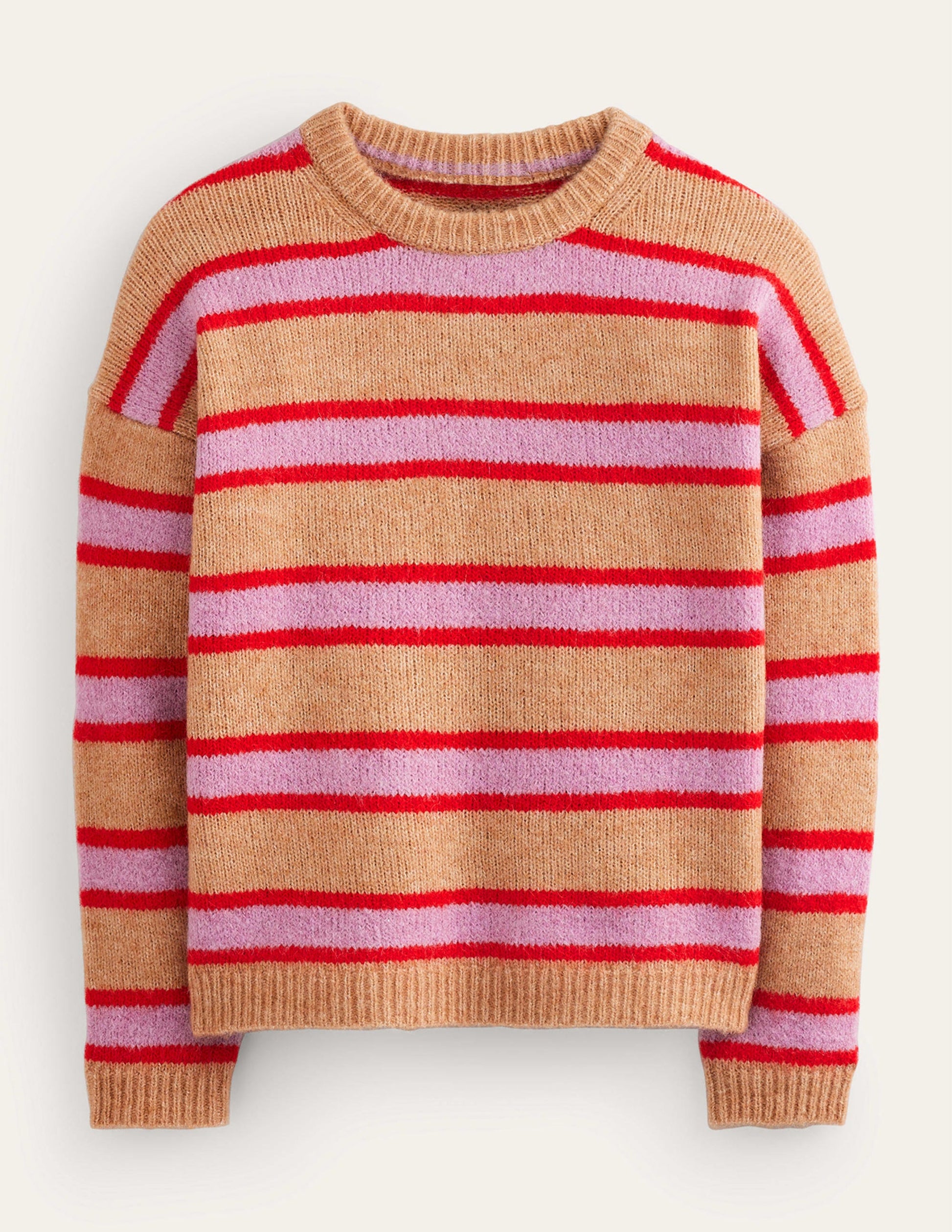 Rosemary Relaxed Sweater-Camel Marl, Strawberry Sherbet-7