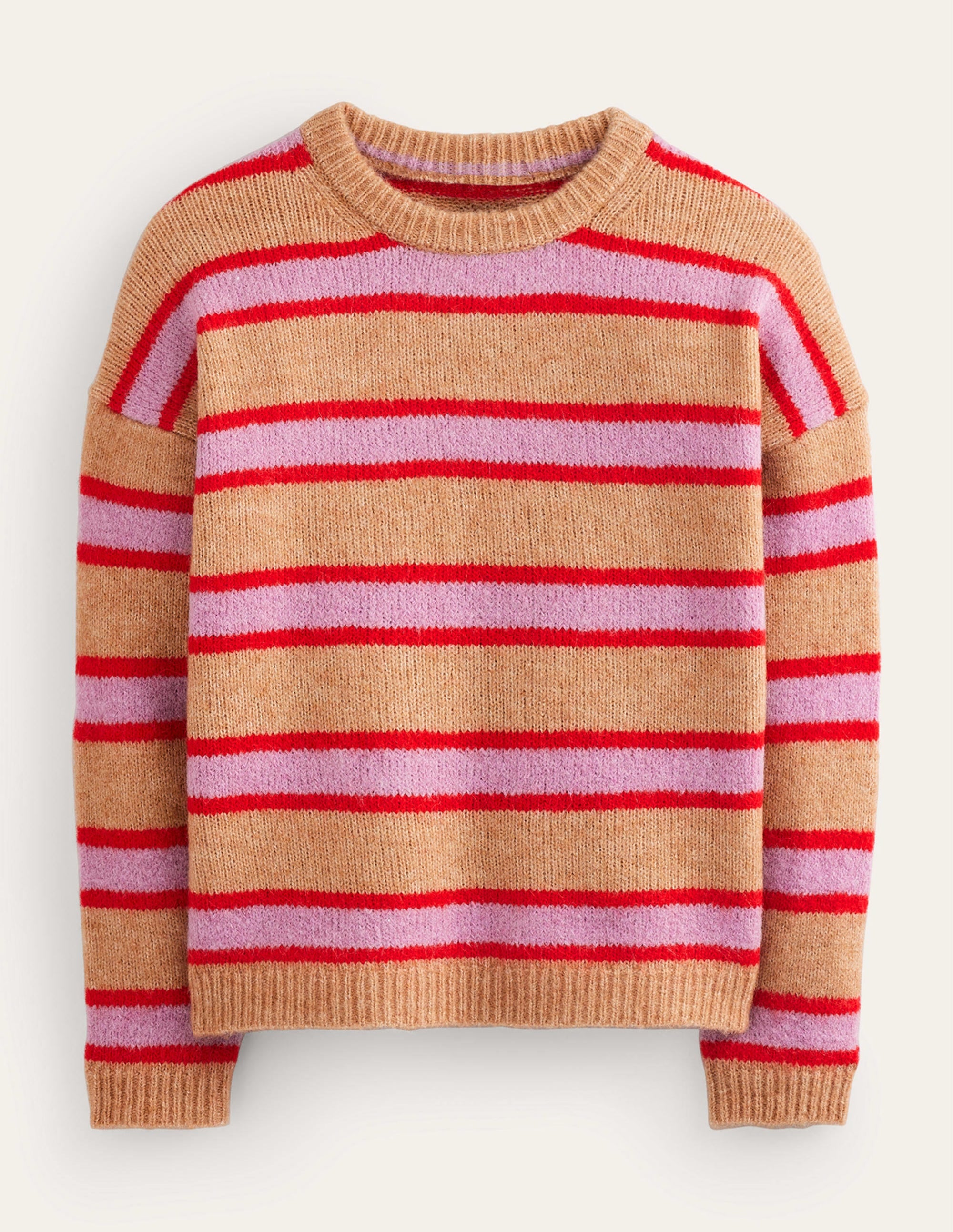 Rosemary Relaxed Sweater-Camel Marl, Strawberry Sherbet - Image 7