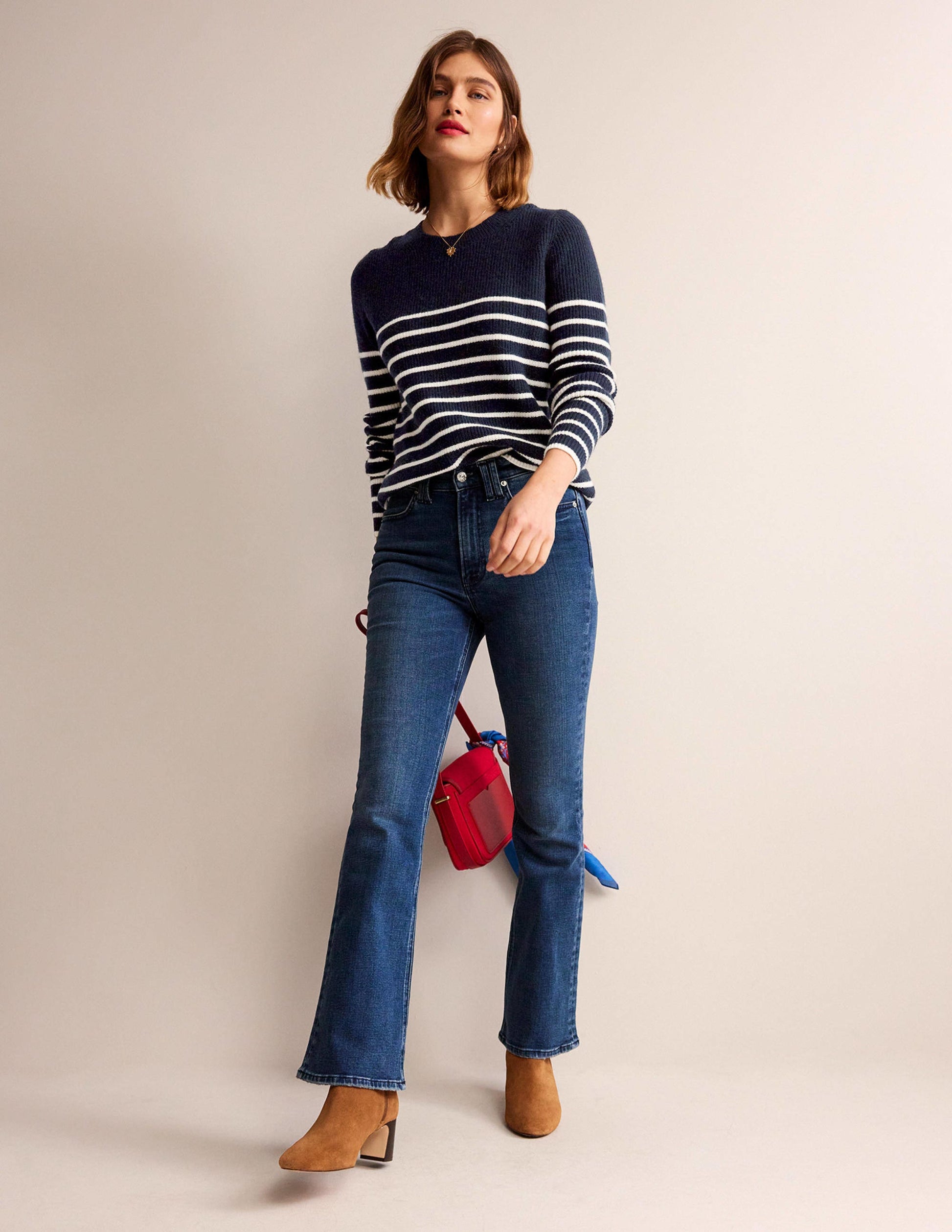 Francesca Stripe Jumper-Navy and Ivory Stripe-4