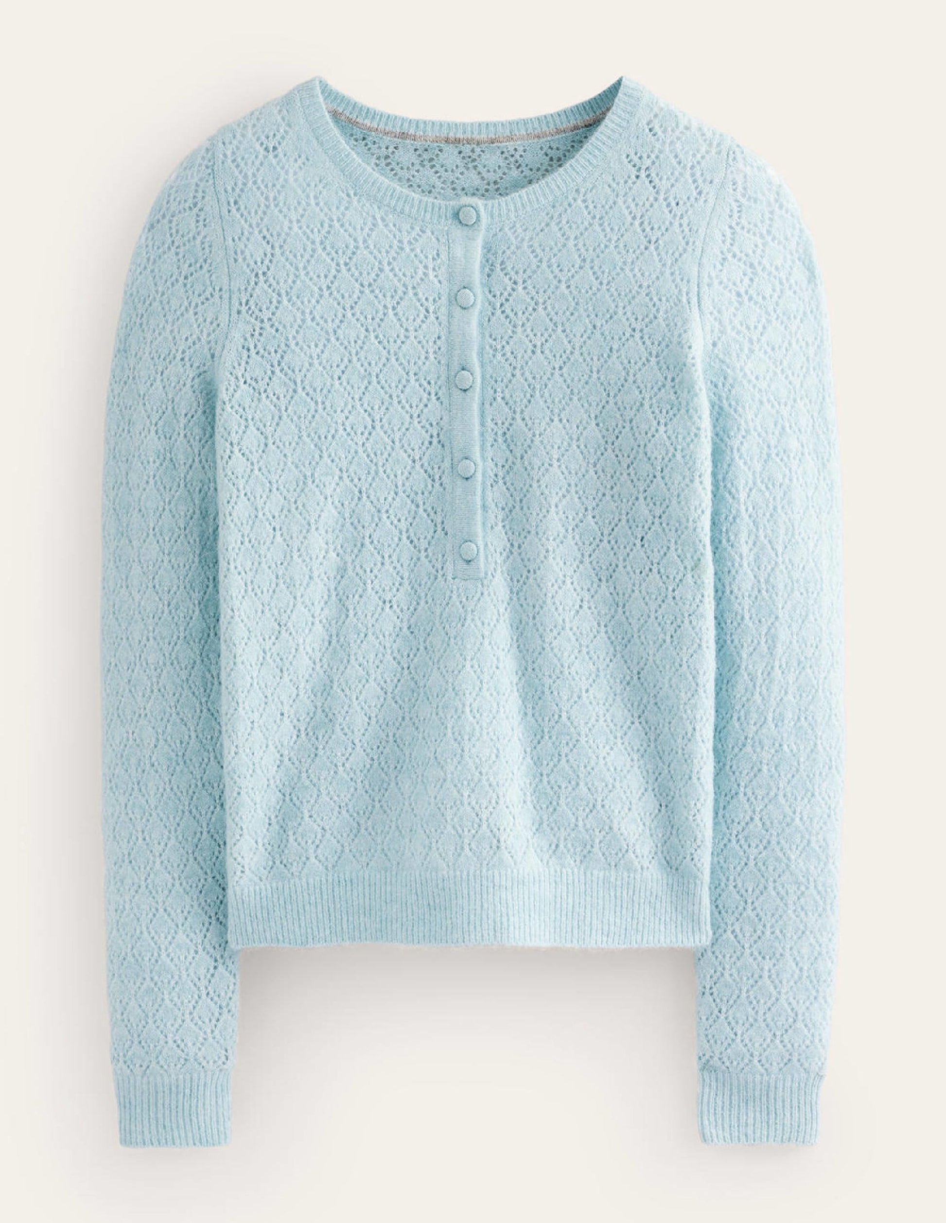 Fluffy Henley Pointelle Jumper-Gulf Stream-6