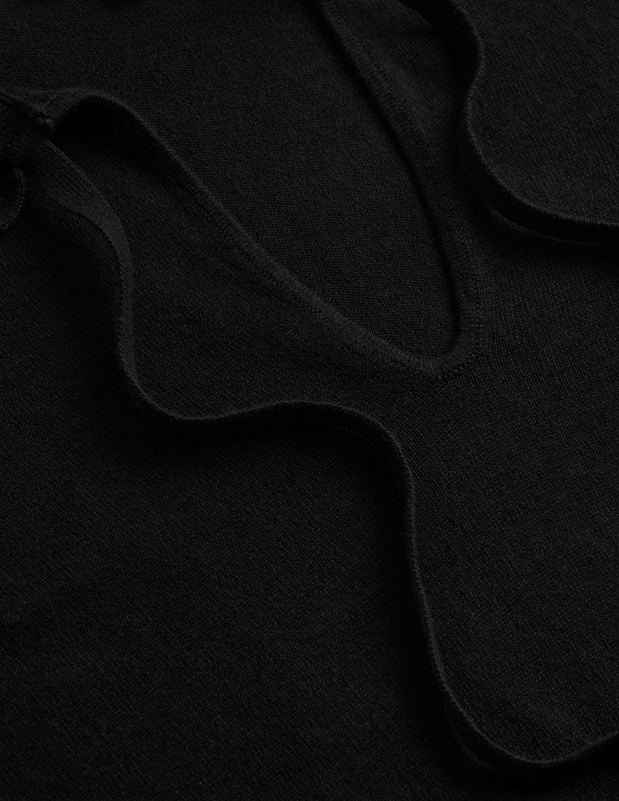 Ruffle Tie-Neck Sweater-Black - Image 6
