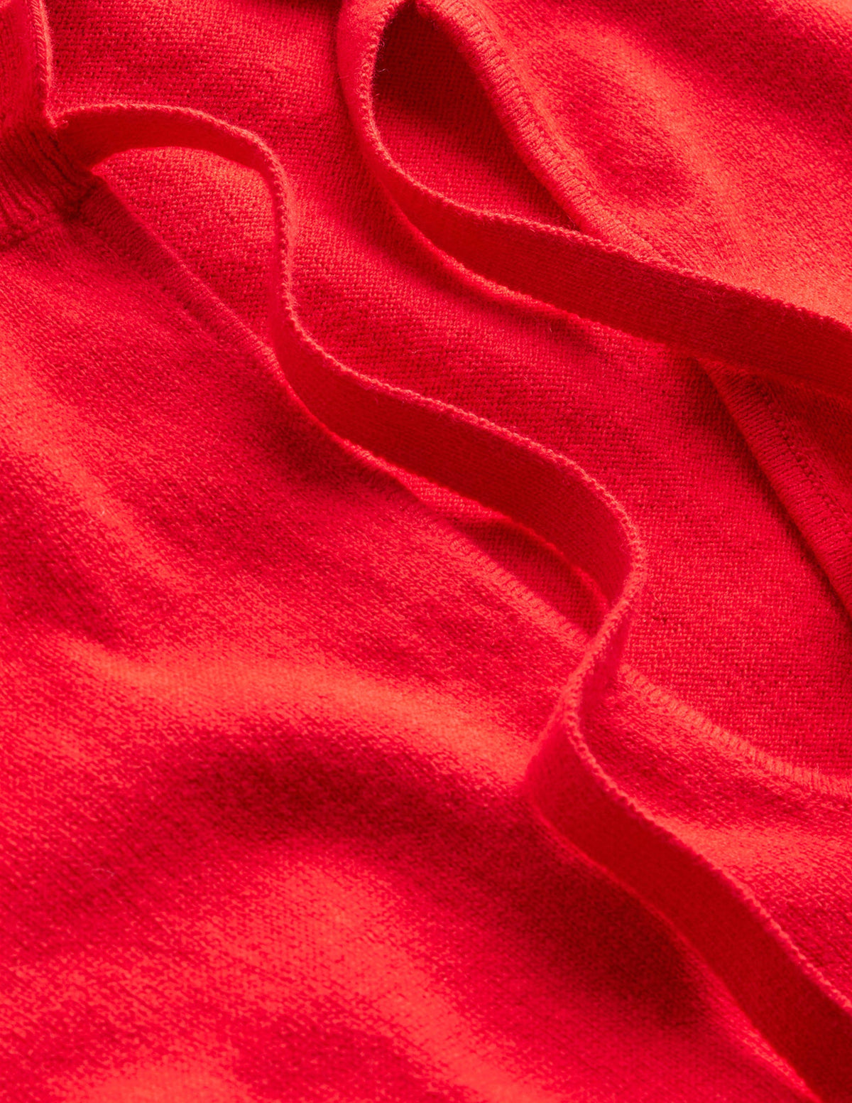 Ruffle Tie-Neck Sweater-Brilliant Red - Image 6
