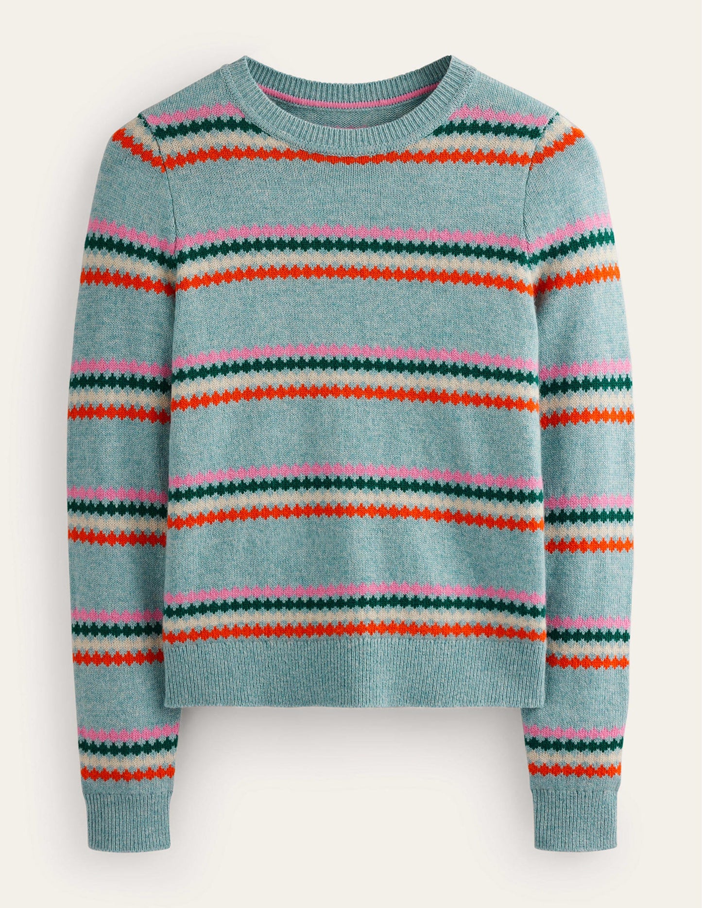 Edie Fair Isle Sweater-Blue Diamond Stripe