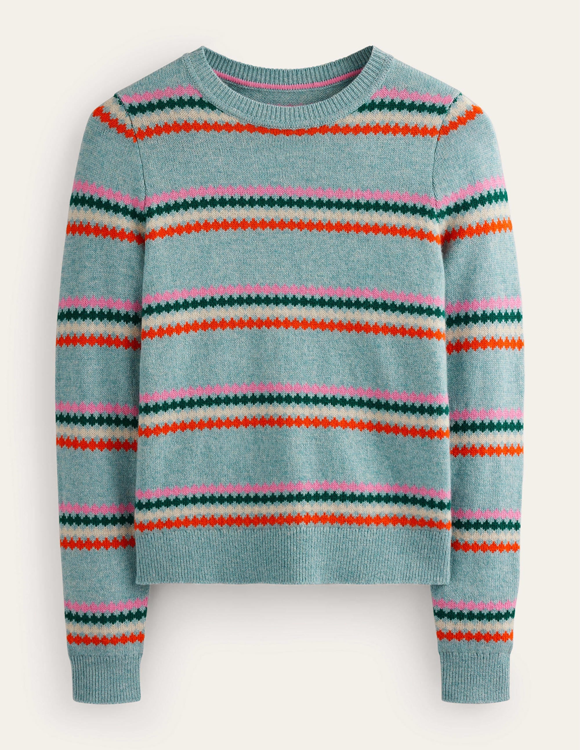 Edie Fair Isle Sweater-Blue Diamond Stripe - Image 9