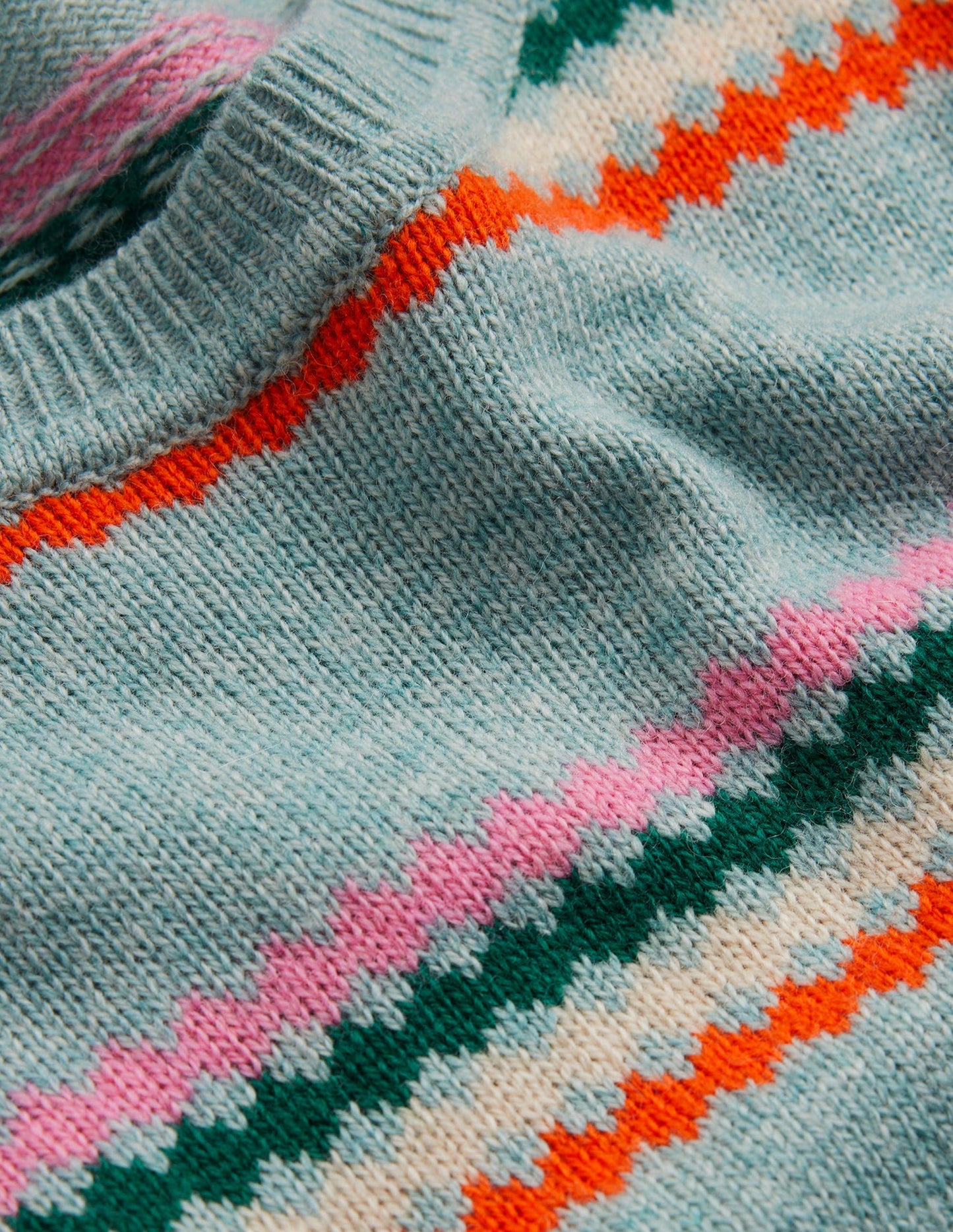 Edie Fair Isle Sweater-Blue Diamond Stripe