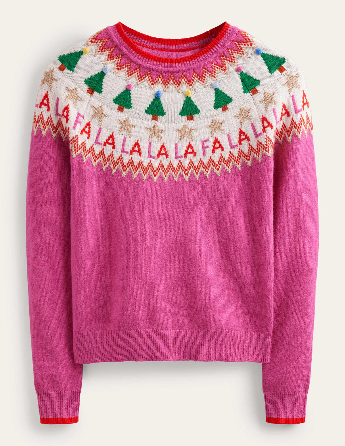 Edie Fair Isle Sweater-Vibrant Pink Fair Isle-8
