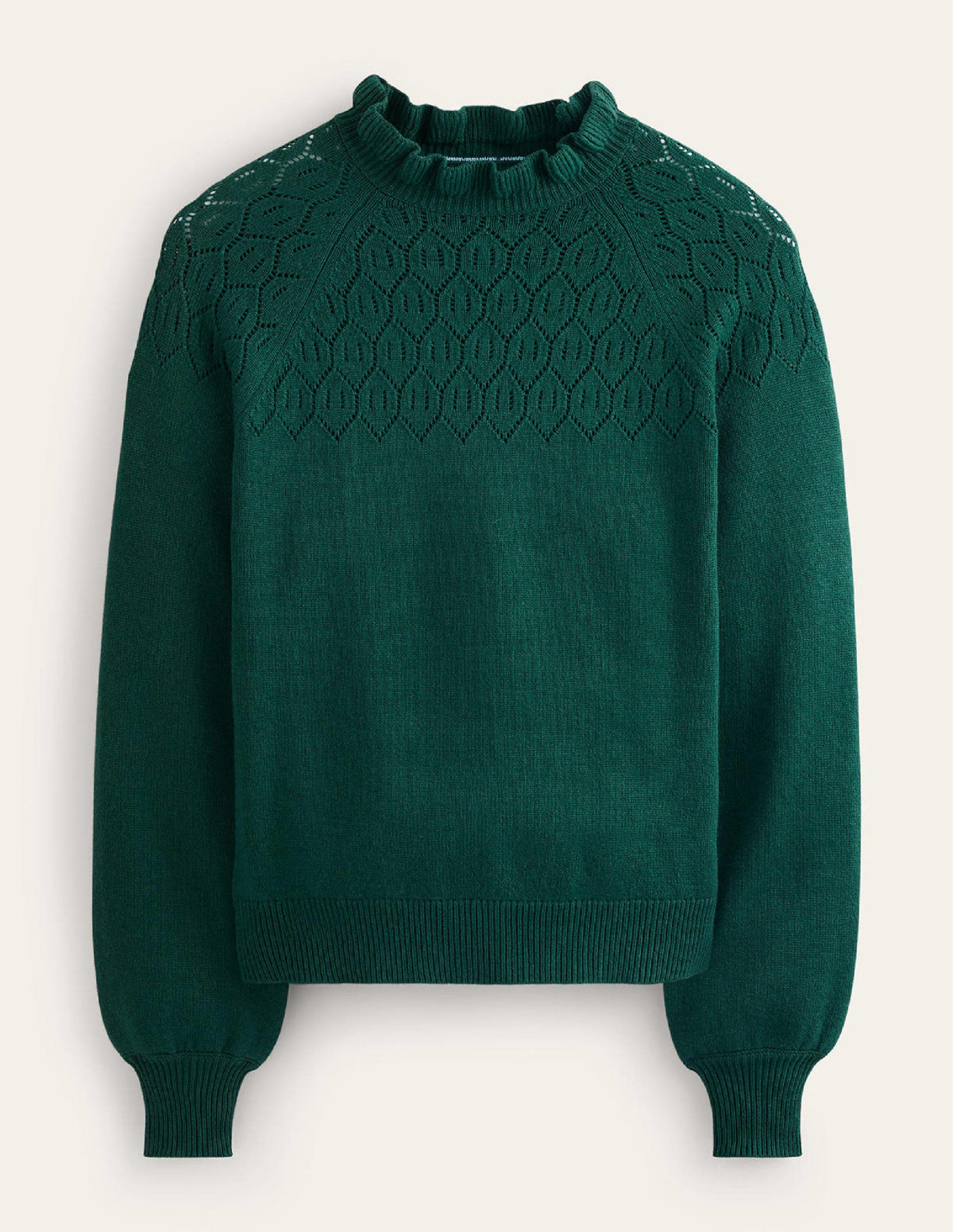 Pointelle Detailed Sweater-Emerald Night - Image 5