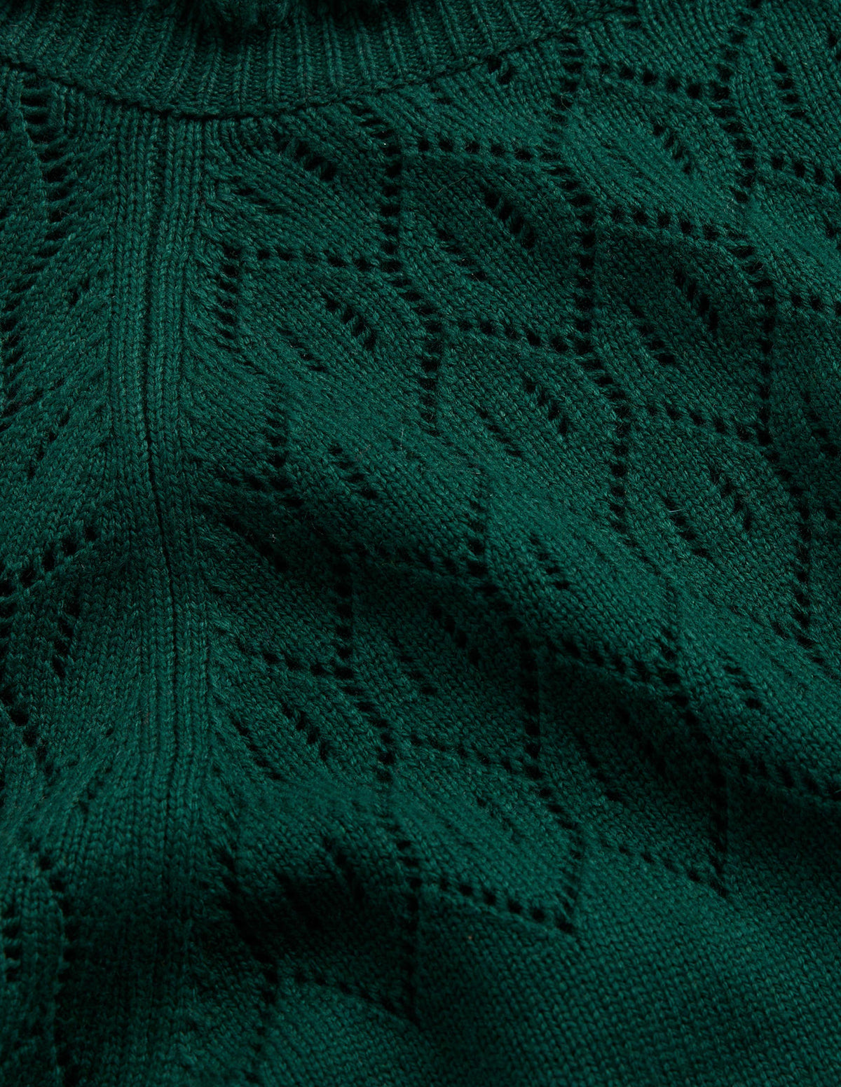 Pointelle Detailed Sweater-Emerald Night-6