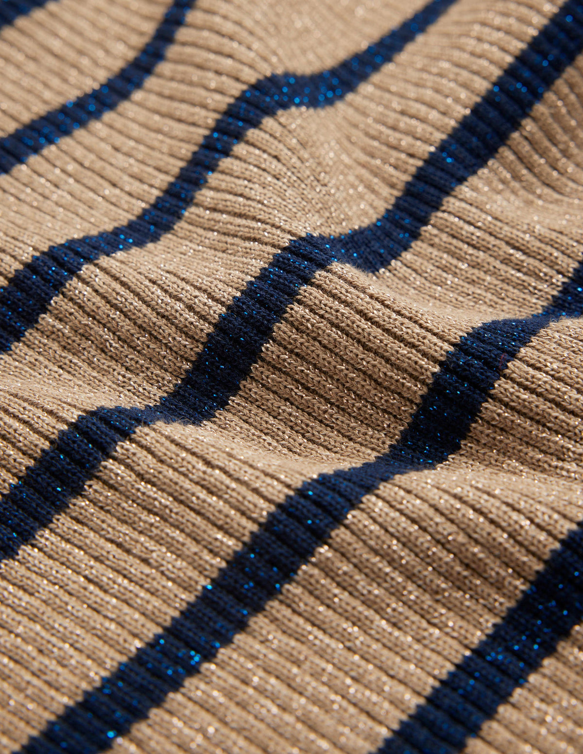 Effie Sparkle Stripe Sweater-Camel and Navy Stripe - Image 7