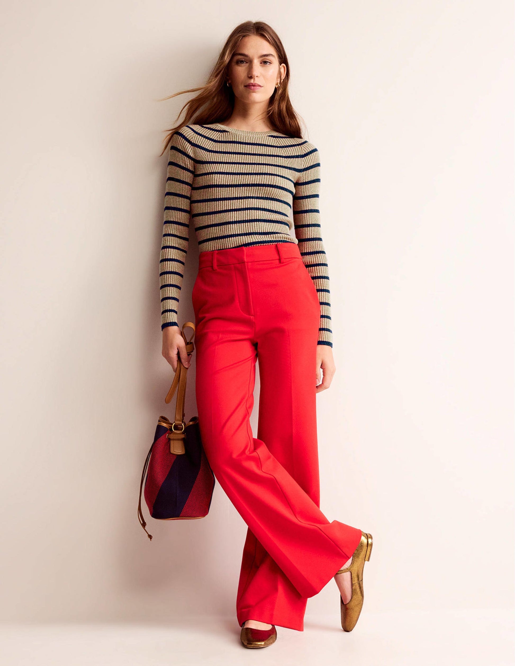 Effie Sparkle Stripe Sweater-Camel and Navy Stripe-4