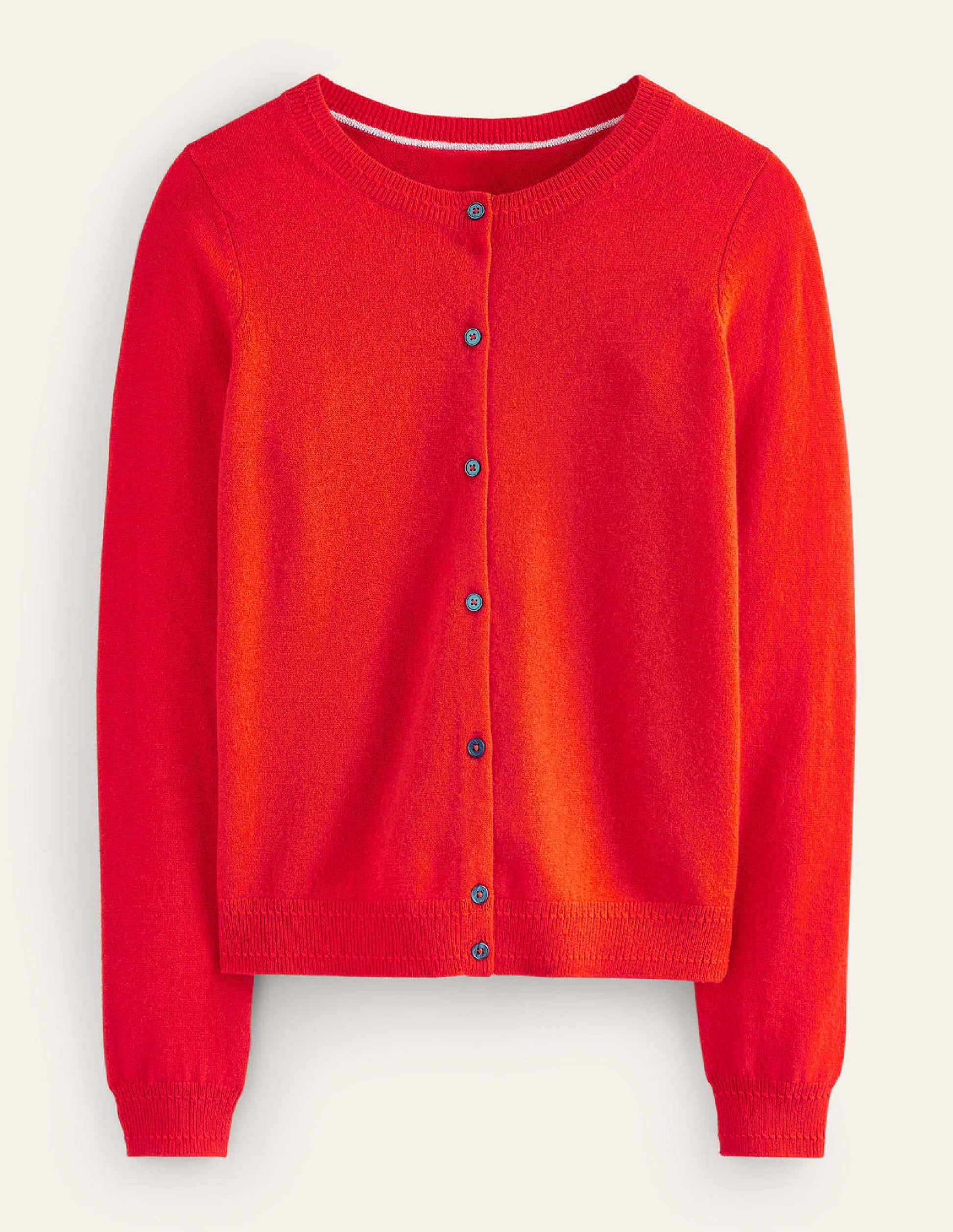 Eva Cashmere Crew Cardigan-Fiesta Orange-6