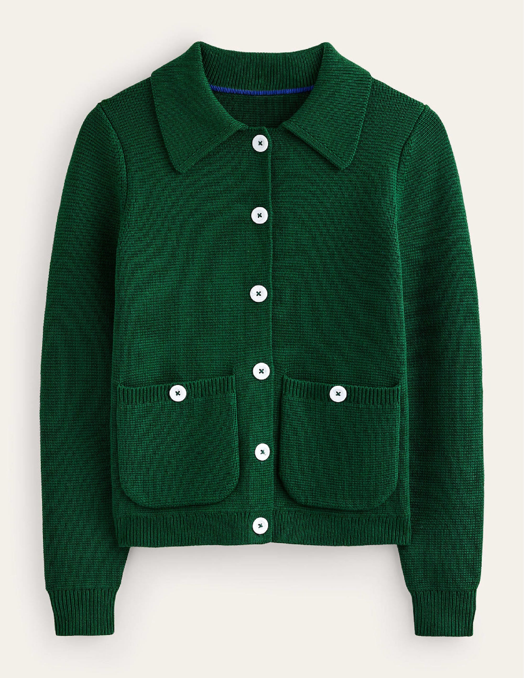 Emily Wool Blend Cardigan-Hunter Green - Image 5