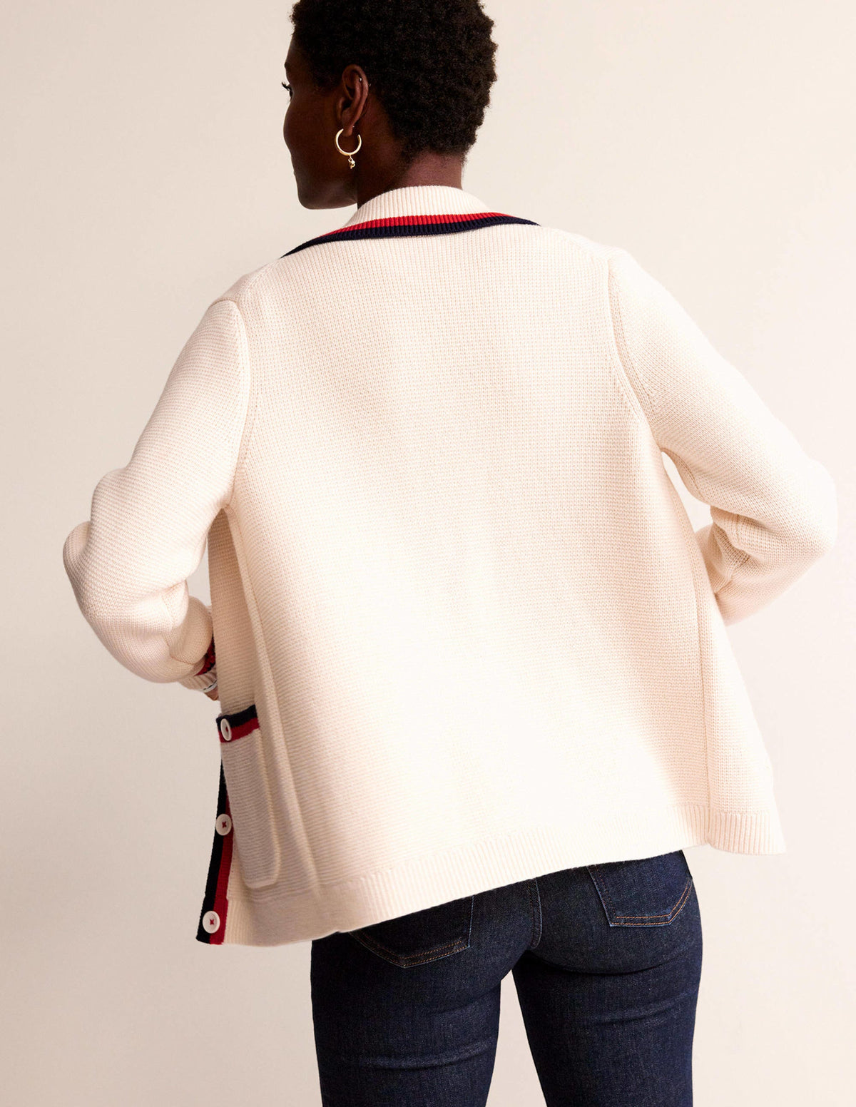 Emily Wool Blend Cardigan-Warm Ivory, Hot Pepper Tipping-3