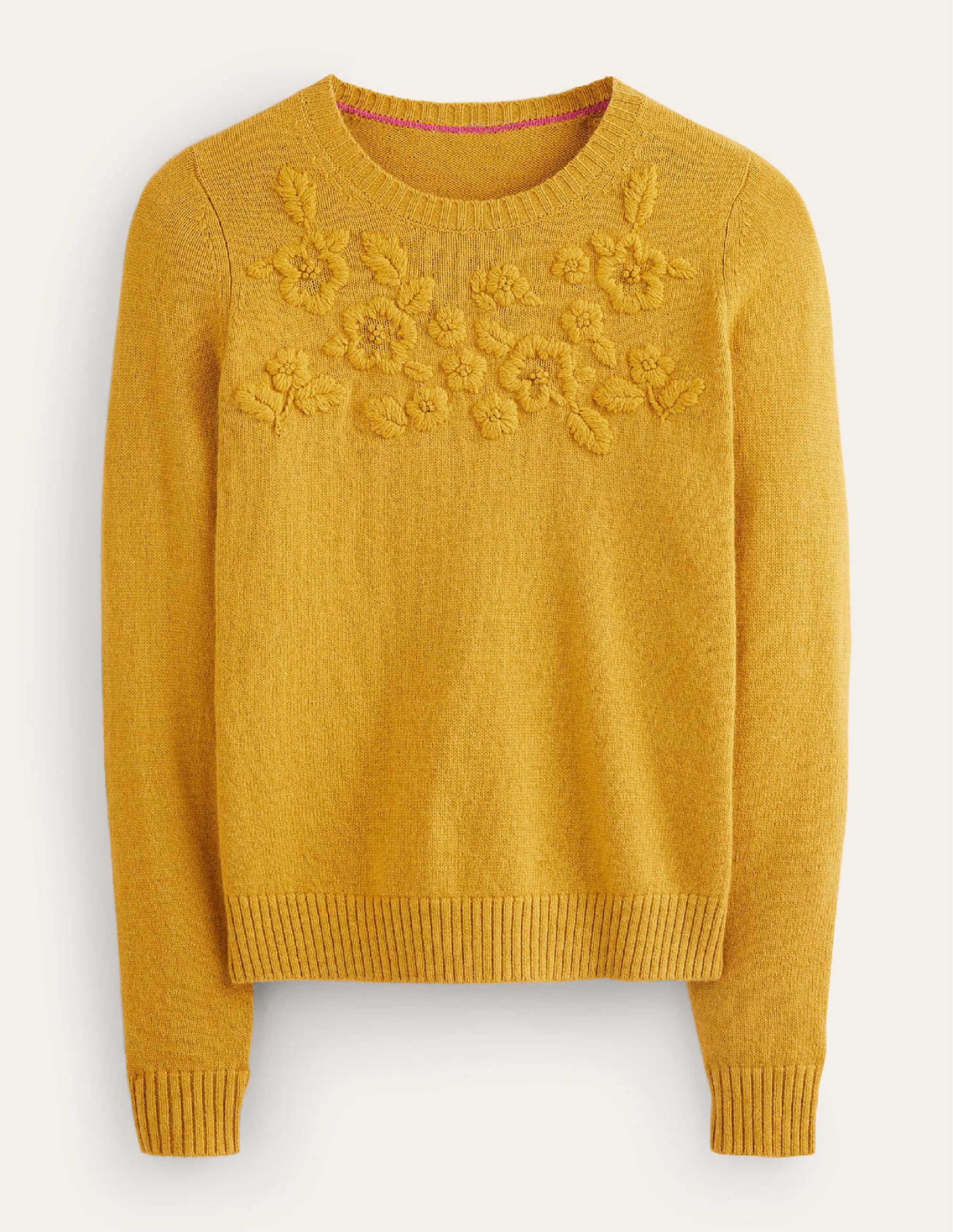 Embroidered Crew-Neck Sweater-Dijon - Image 6