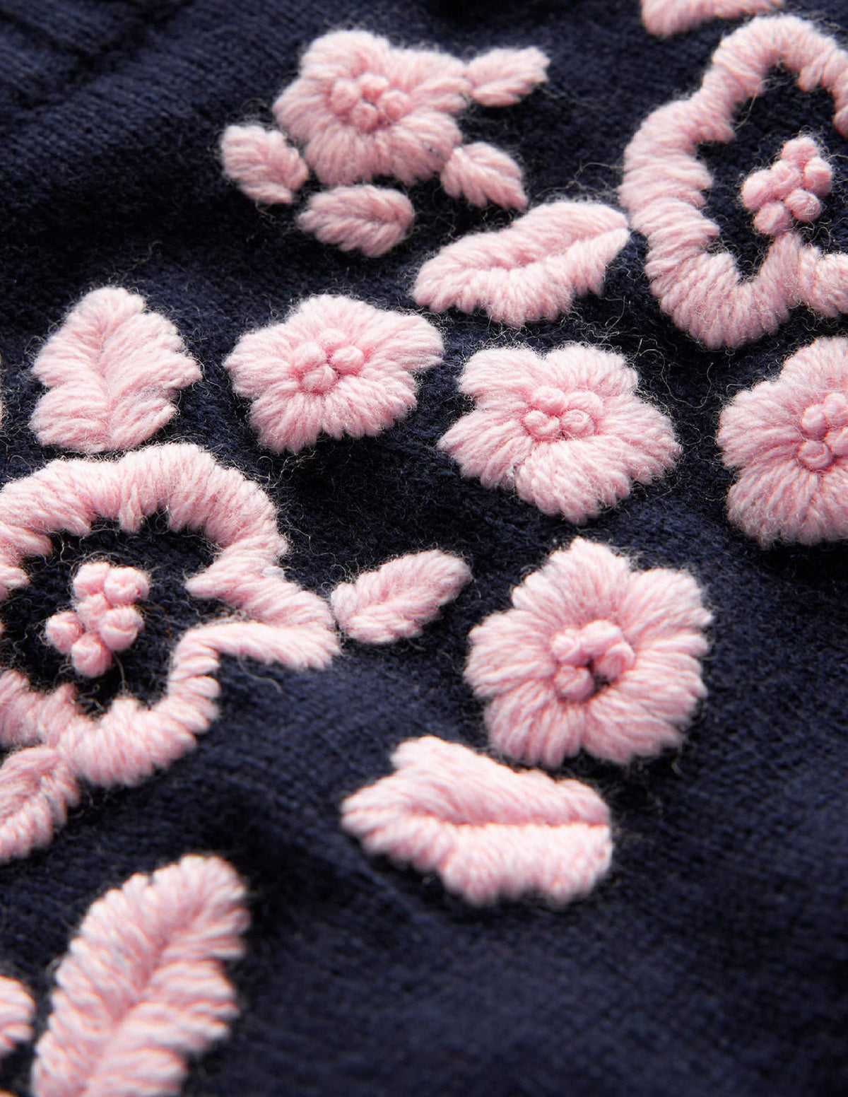 Embroidered Crew-Neck Sweater-Navy - Image 6