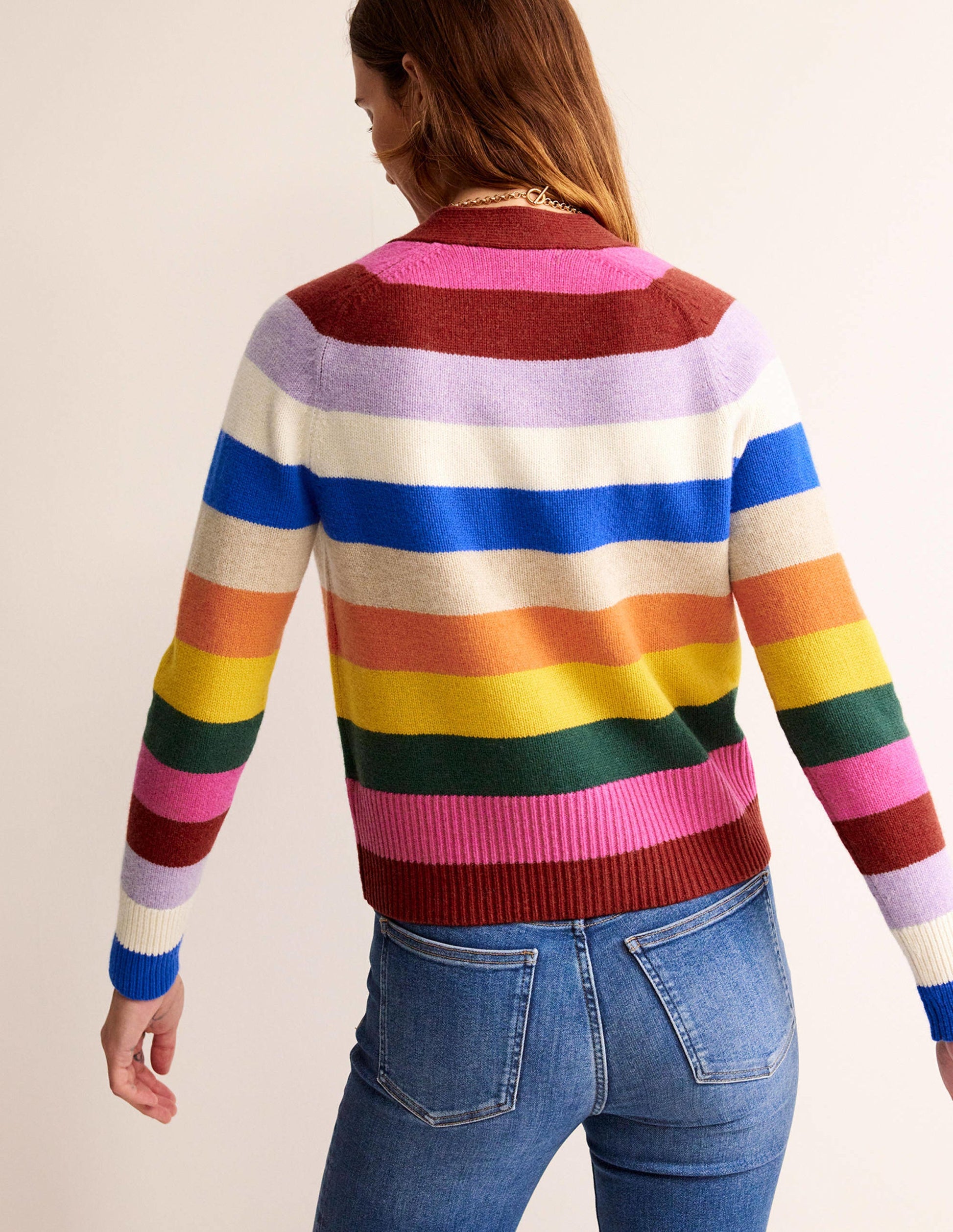 Olivia Merino Cardigan-Rainbow Multi-3
