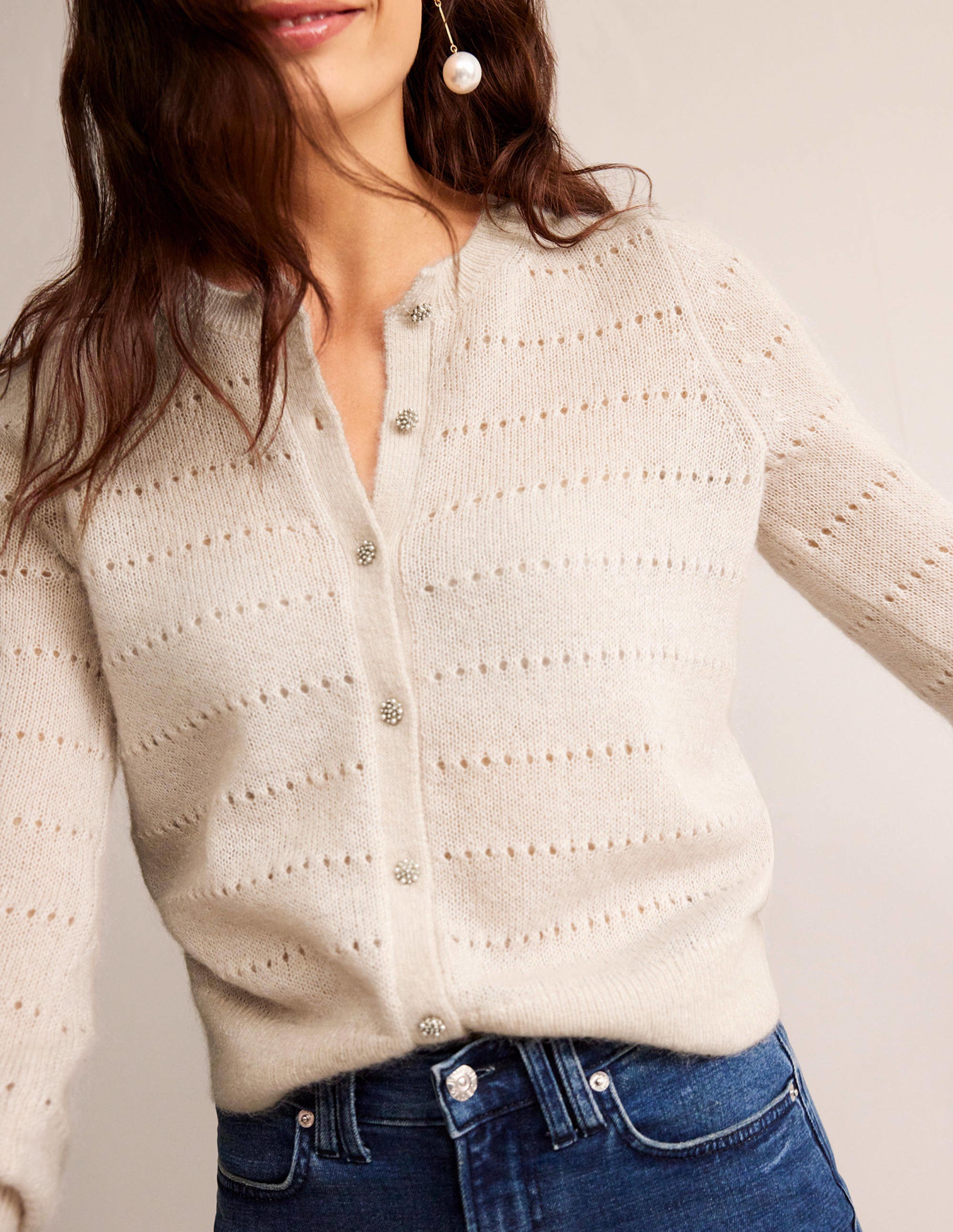 Fluffy Textured Cardigan-Vanilla - Image 2
