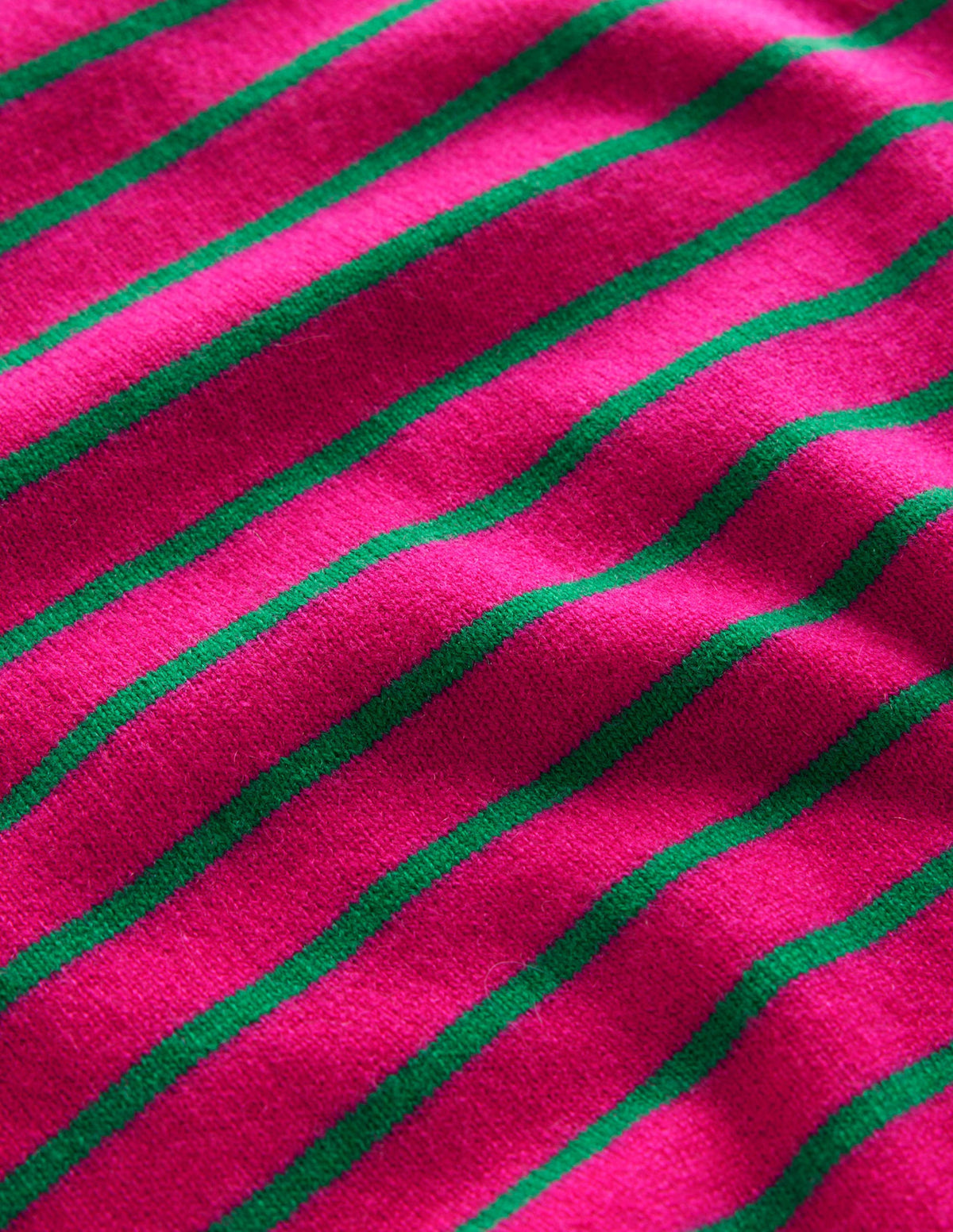 Striped Cashmere Sweater-Vibrant Pink / Veridian Green - Image 6