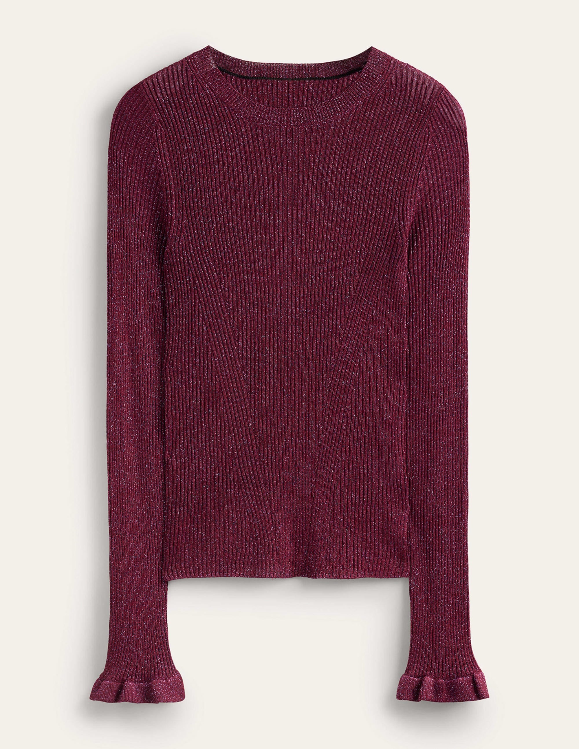 Sparkle Rib Party Sweater-Damson Berry - Image 5