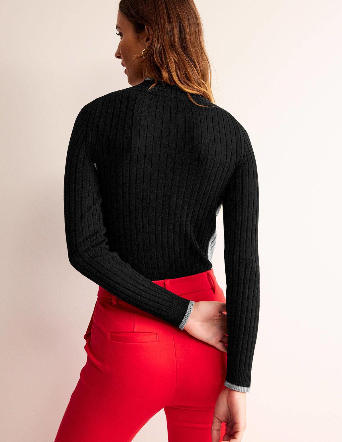 Isodora Ribbed Sweater-Black - Image 3