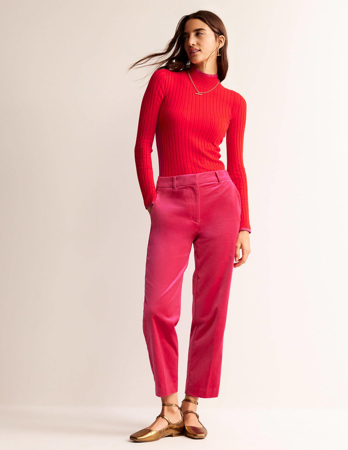 Isodora Ribbed Sweater-Brilliant Red-4