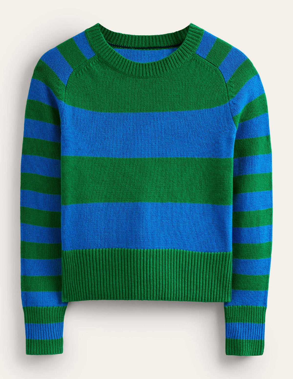 Olivia Merino Sweater-Bight Cobalt / Veridian Green - Image 5