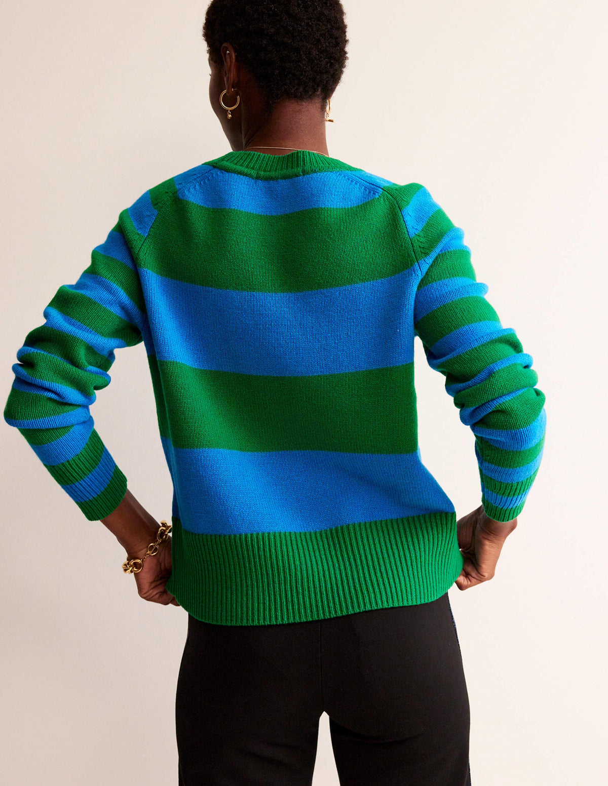 Olivia Merino Sweater-Bight Cobalt / Veridian Green-3