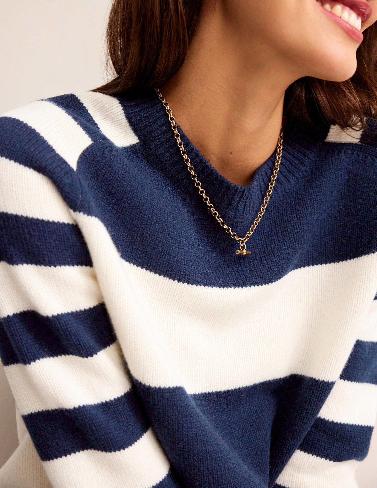 Olivia Merino Sweater-Navy and Ivory-2