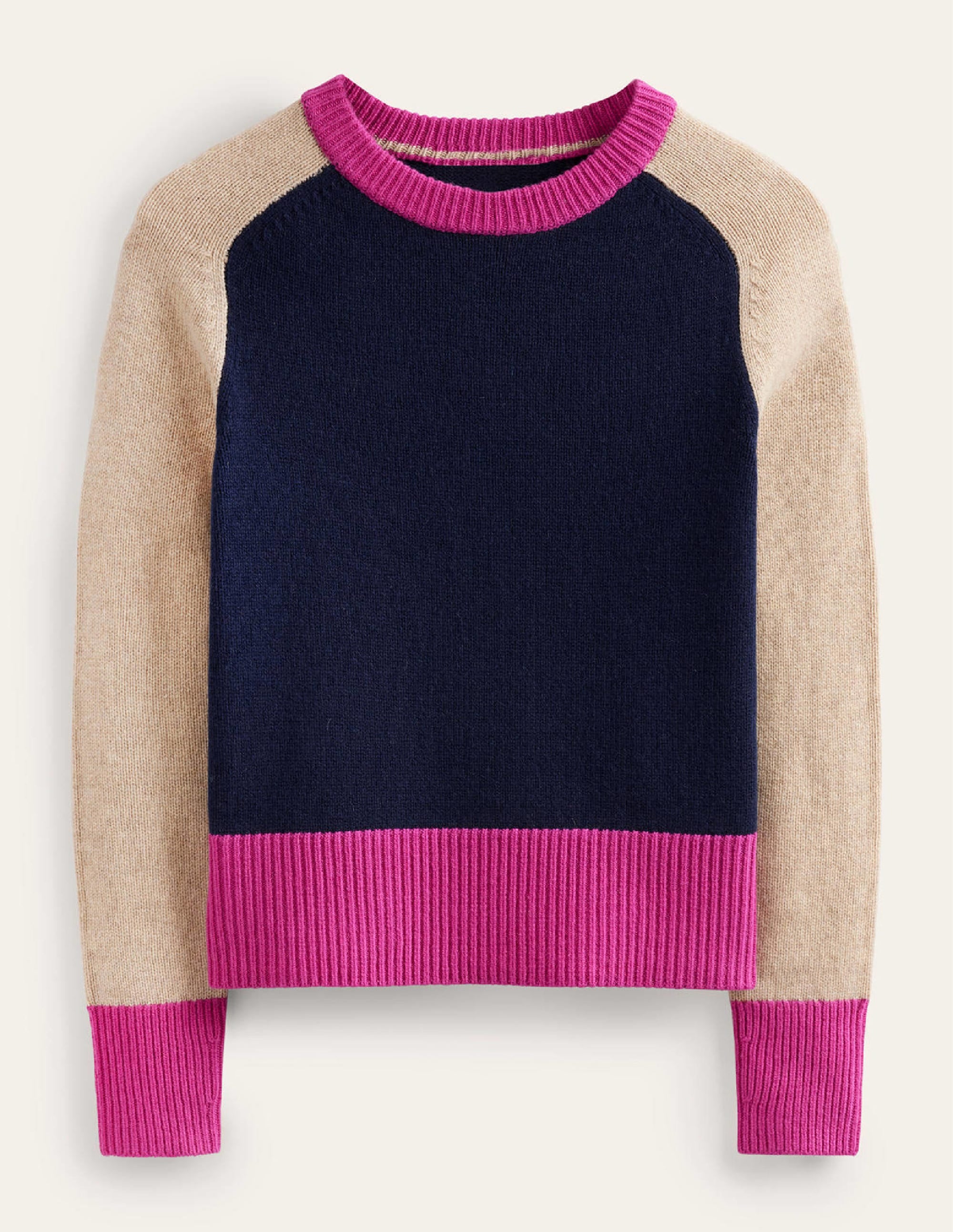 Olivia Merino Sweater-French Navy Colourblock - Image 6