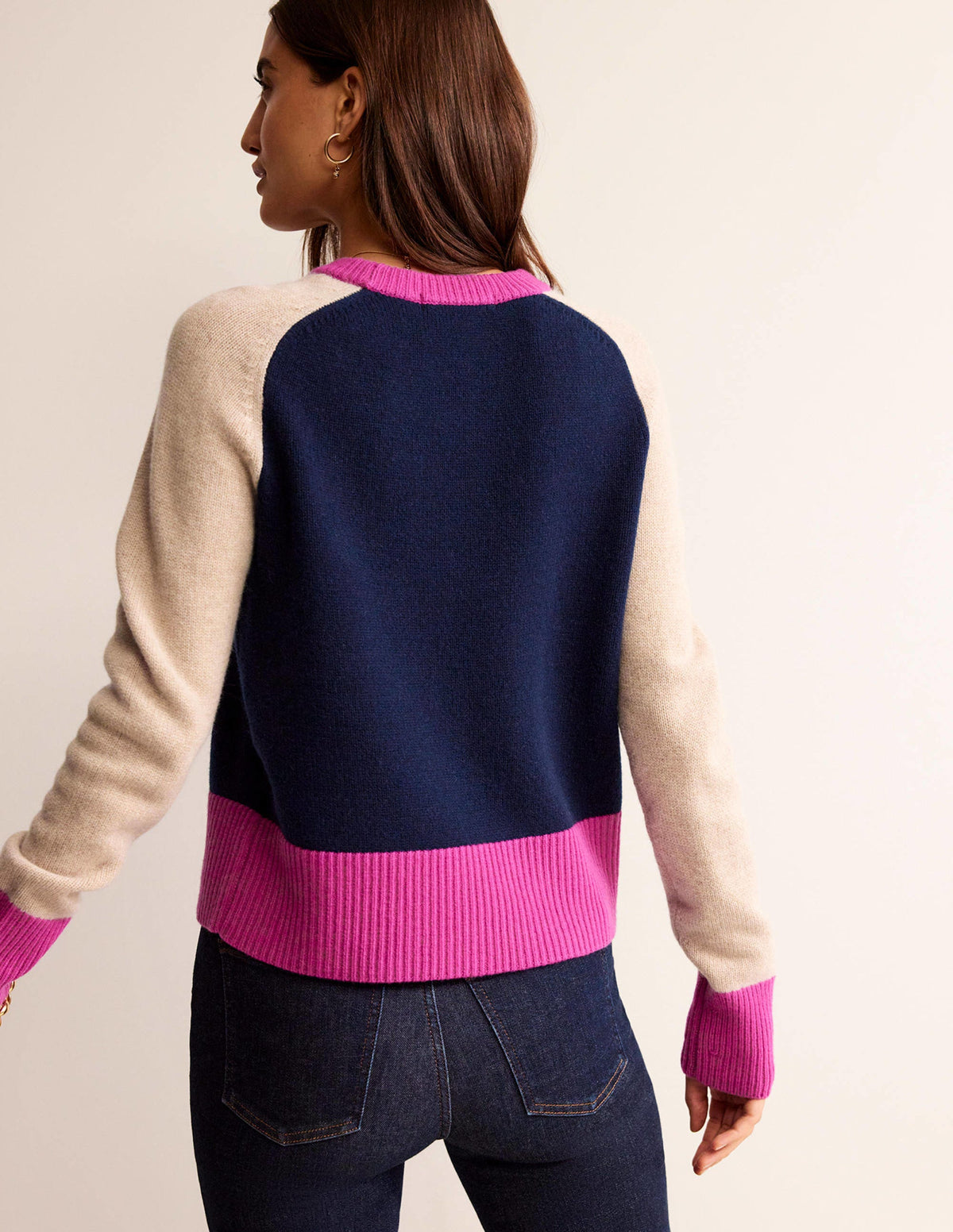 Olivia Merino Sweater-French Navy Colourblock-3