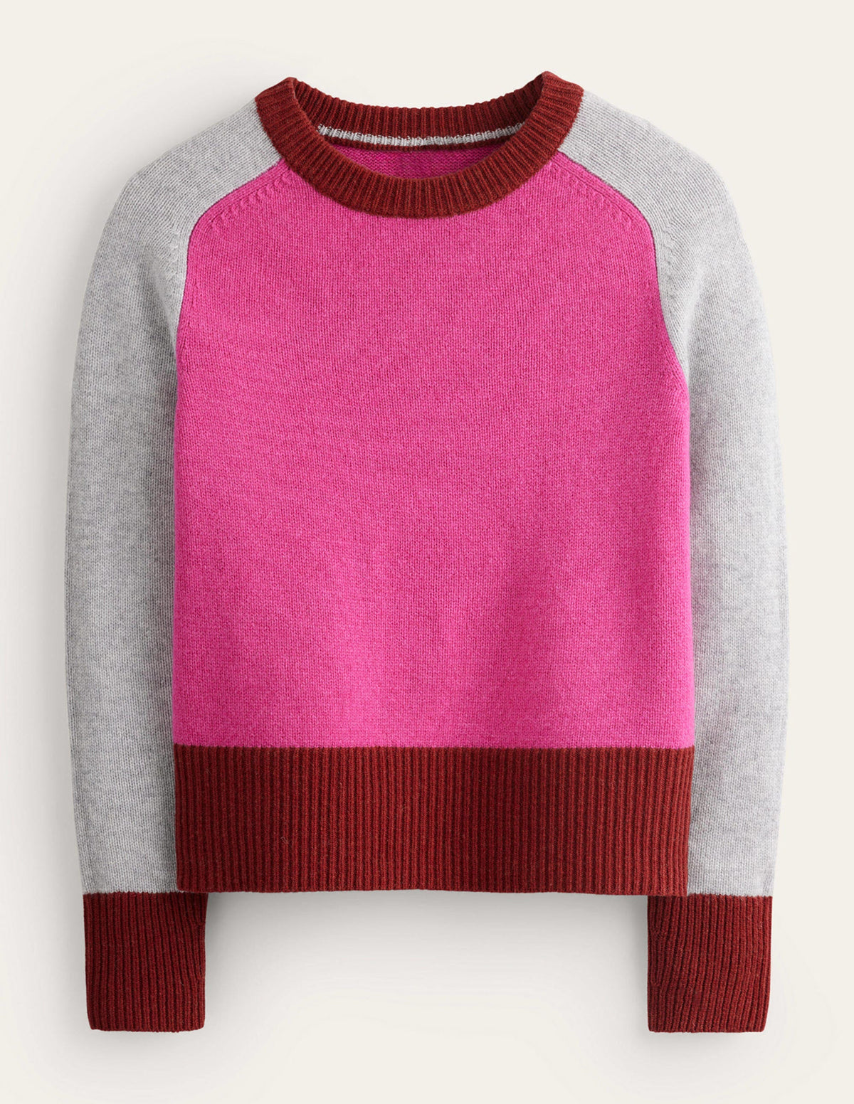Olivia Merino Sweater-Amaranth, Fireglow Colourblock-5