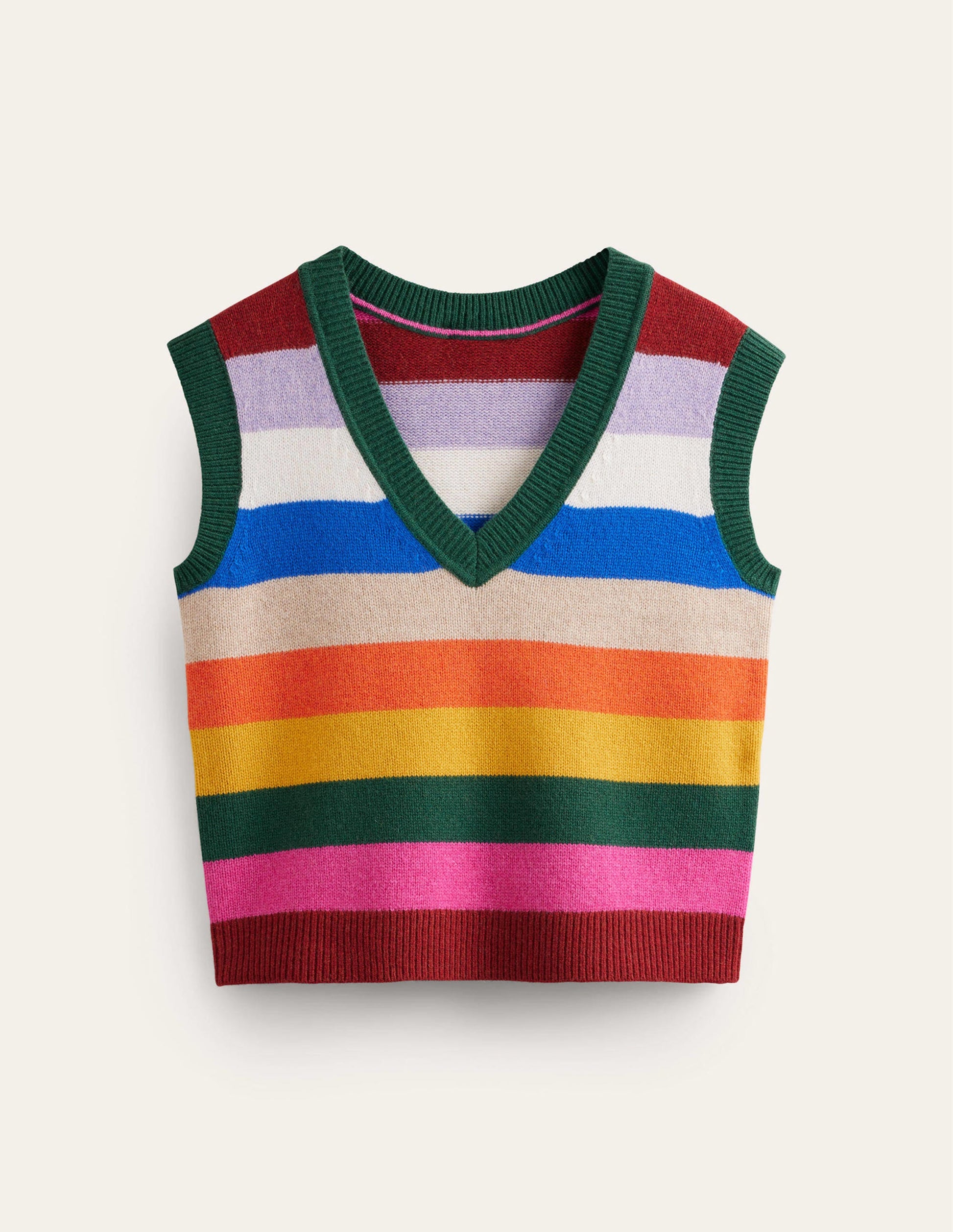 Olivia Merino Vest-Rainbow Multistripe-5