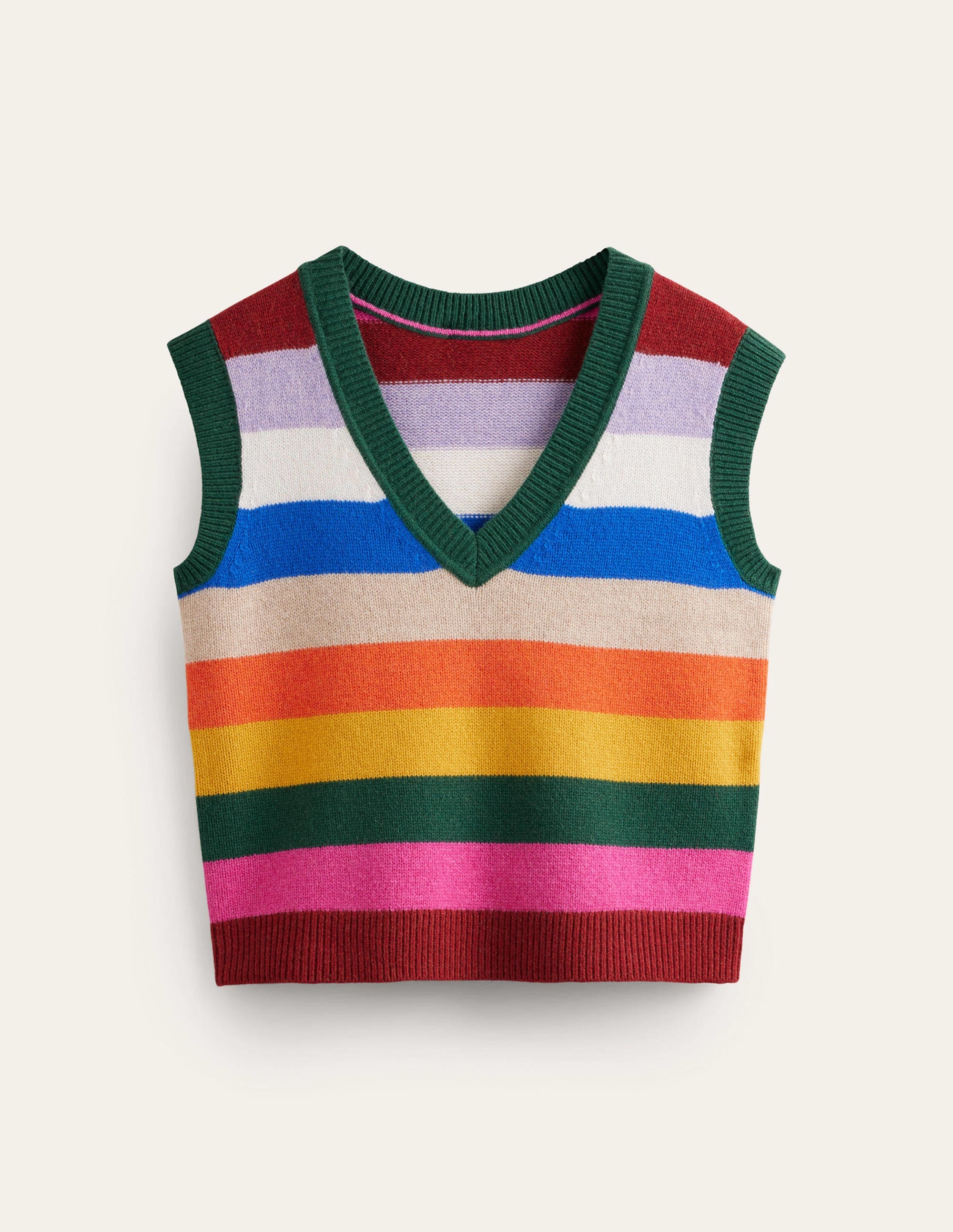 Olivia Merino Vest-Rainbow Multistripe - Image 5