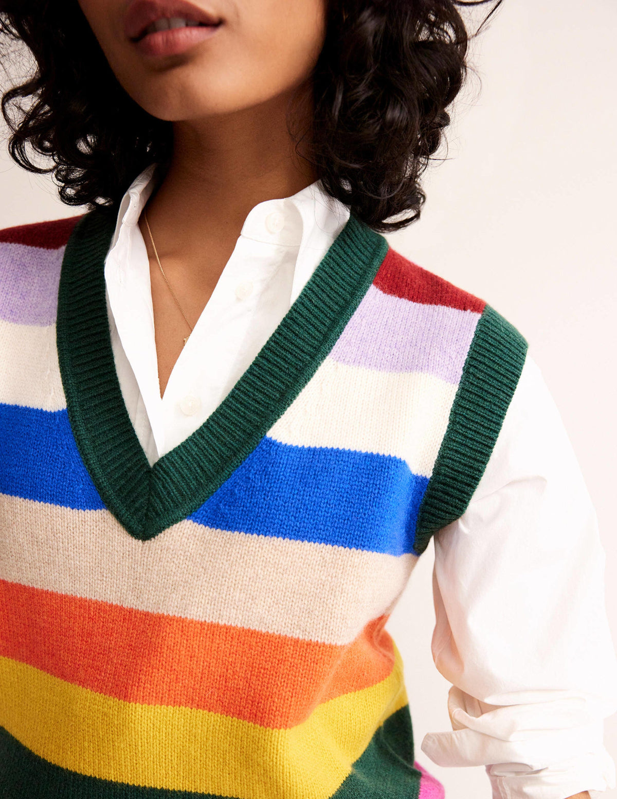Olivia Merino Vest-Rainbow Multistripe-3