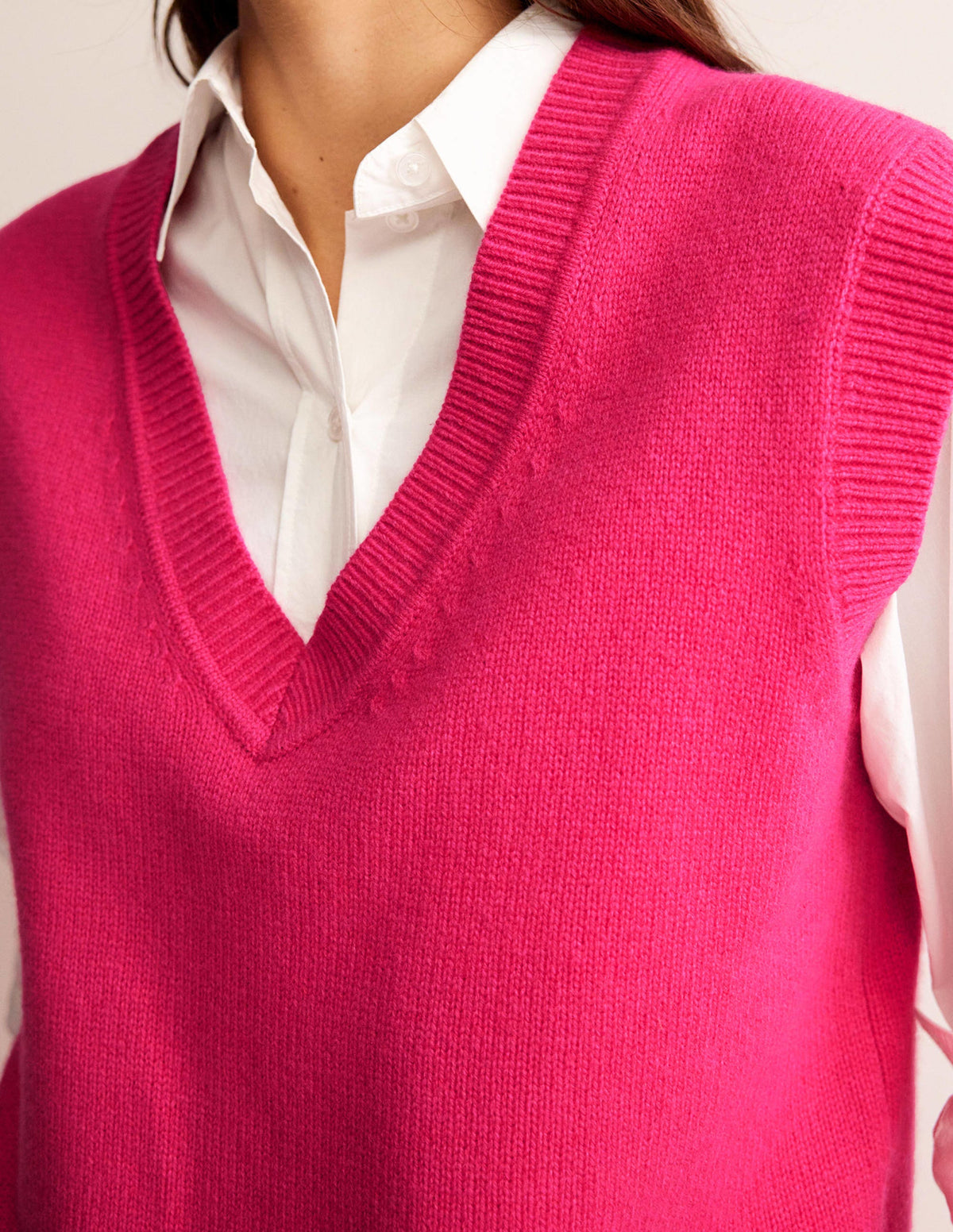 Olivia Merino Vest-Vibrant Pink-2