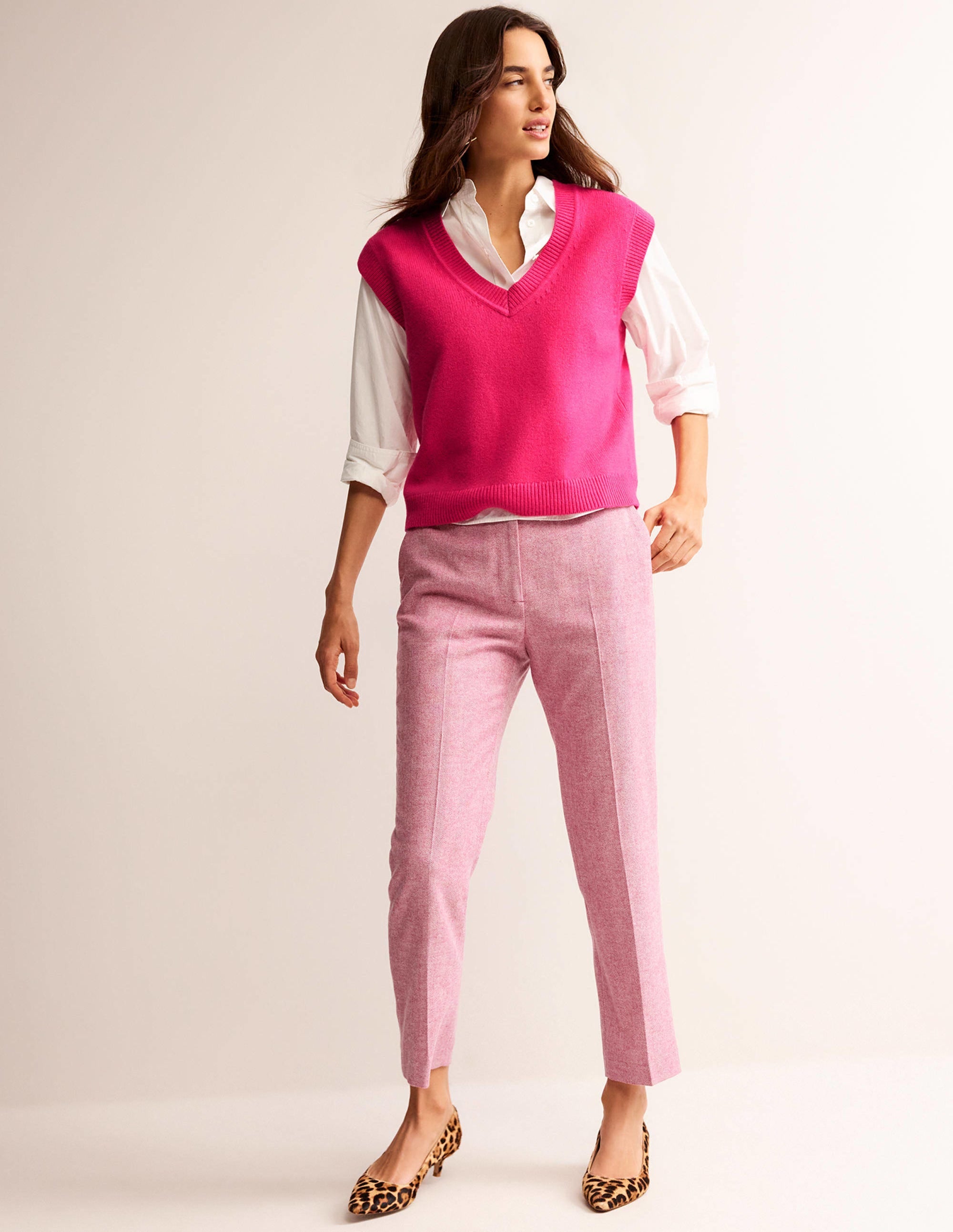 Olivia Merino Vest-Vibrant Pink - Image 4