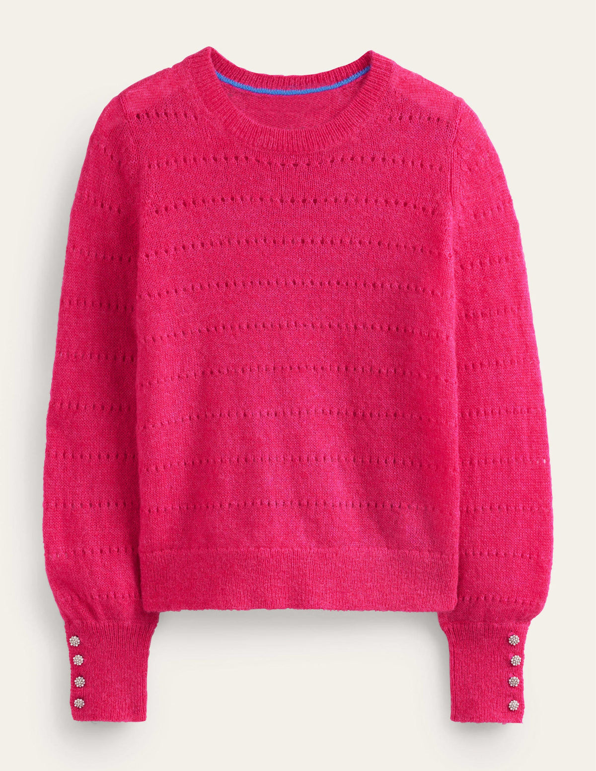 Fluffy Textured Sweater-Vibrant Pink-5