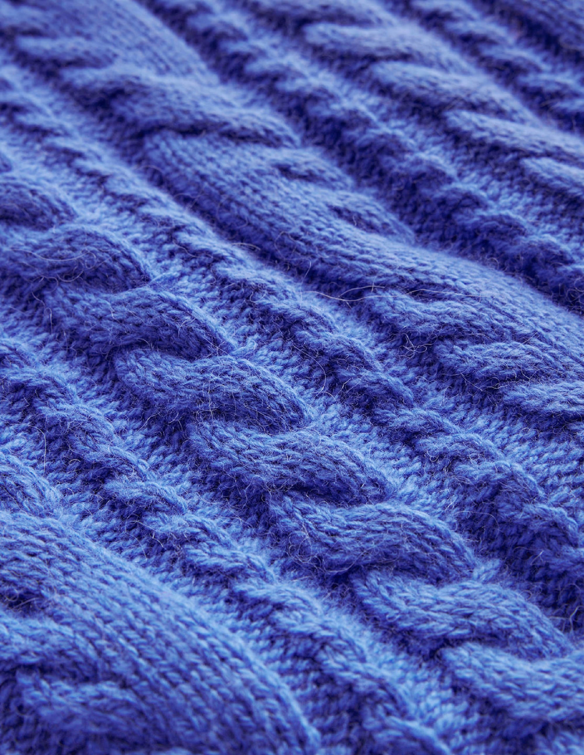 Cable Crew Neck Sweater Vest-Bright Cobalt - Image 7