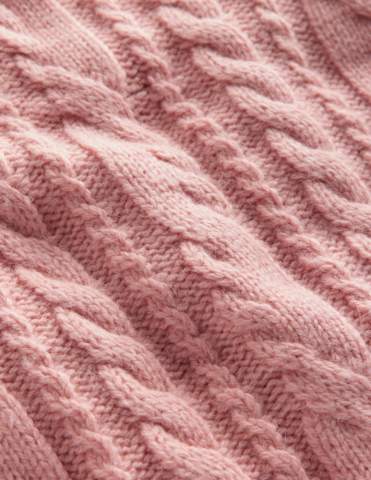 Cable Crew Neck Sweater Vest-Chalky Pink-6
