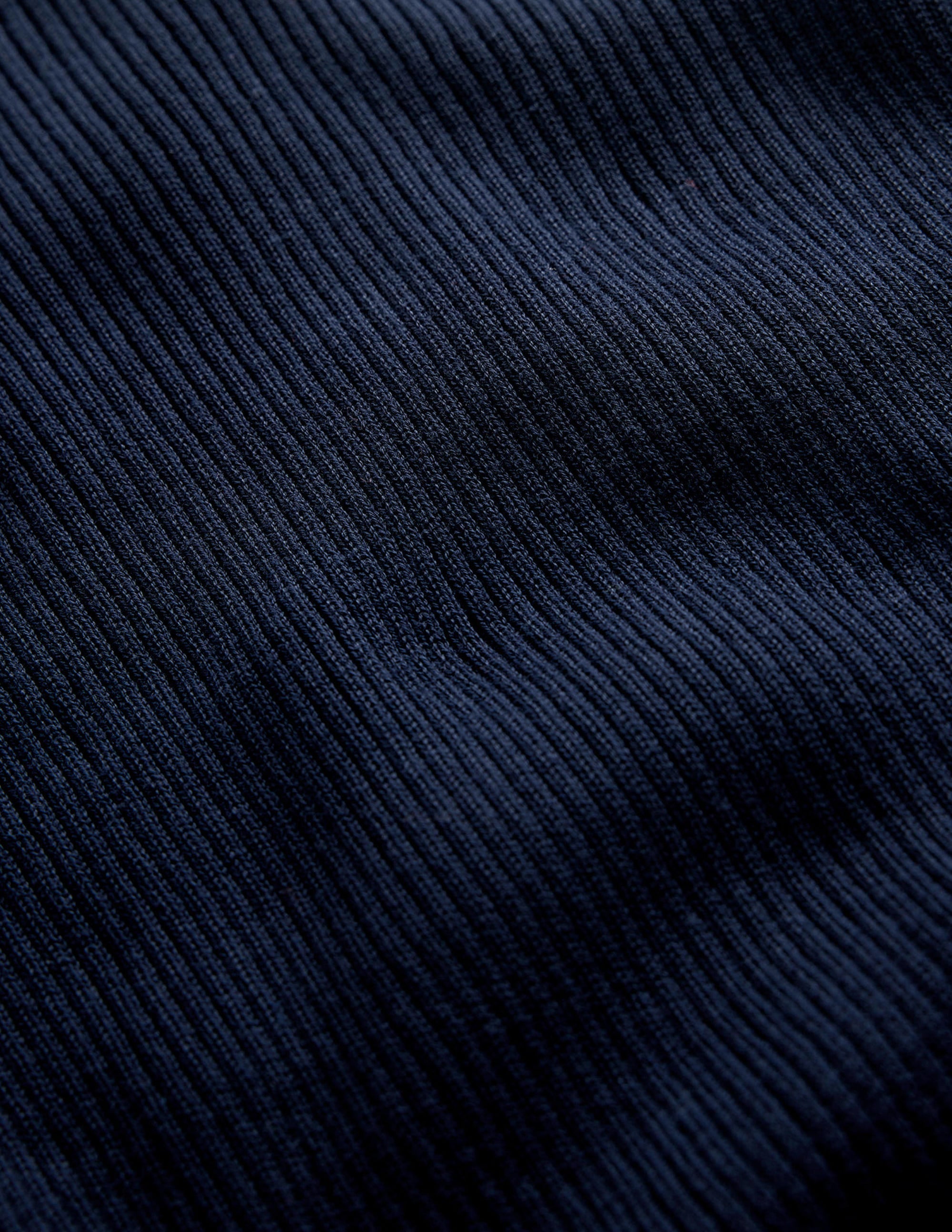 Ribbed Cotton Jumper-Navy - Image 6