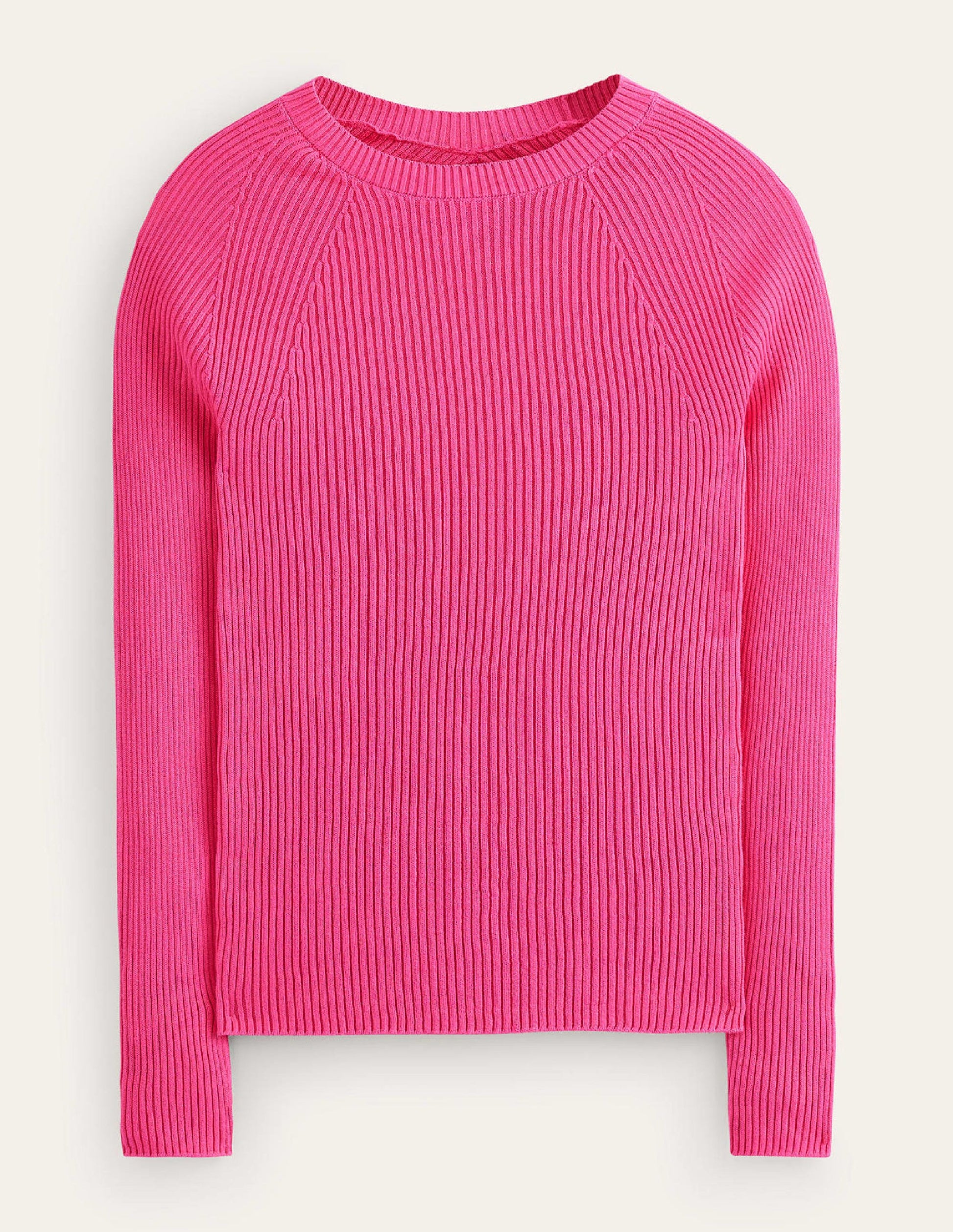 Ribbed Cotton Jumper-Pink-5
