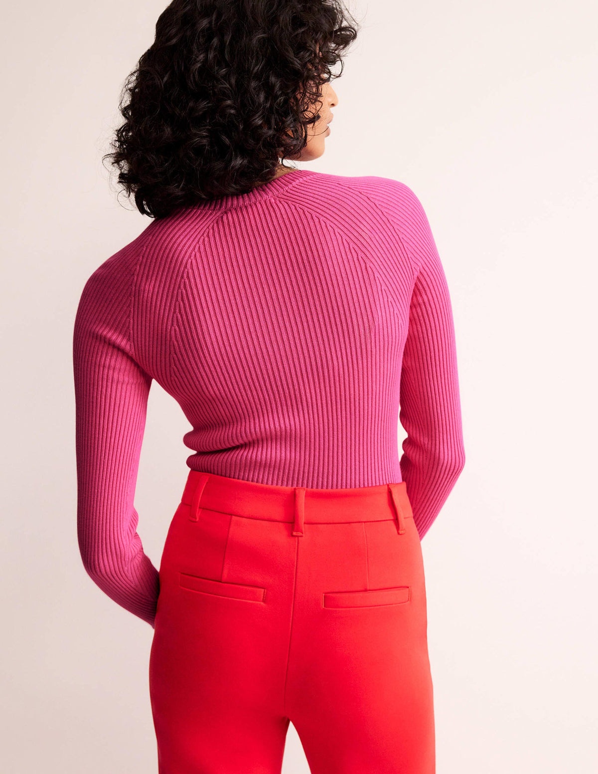 Ribbed Cotton Jumper-Pink - Image 3
