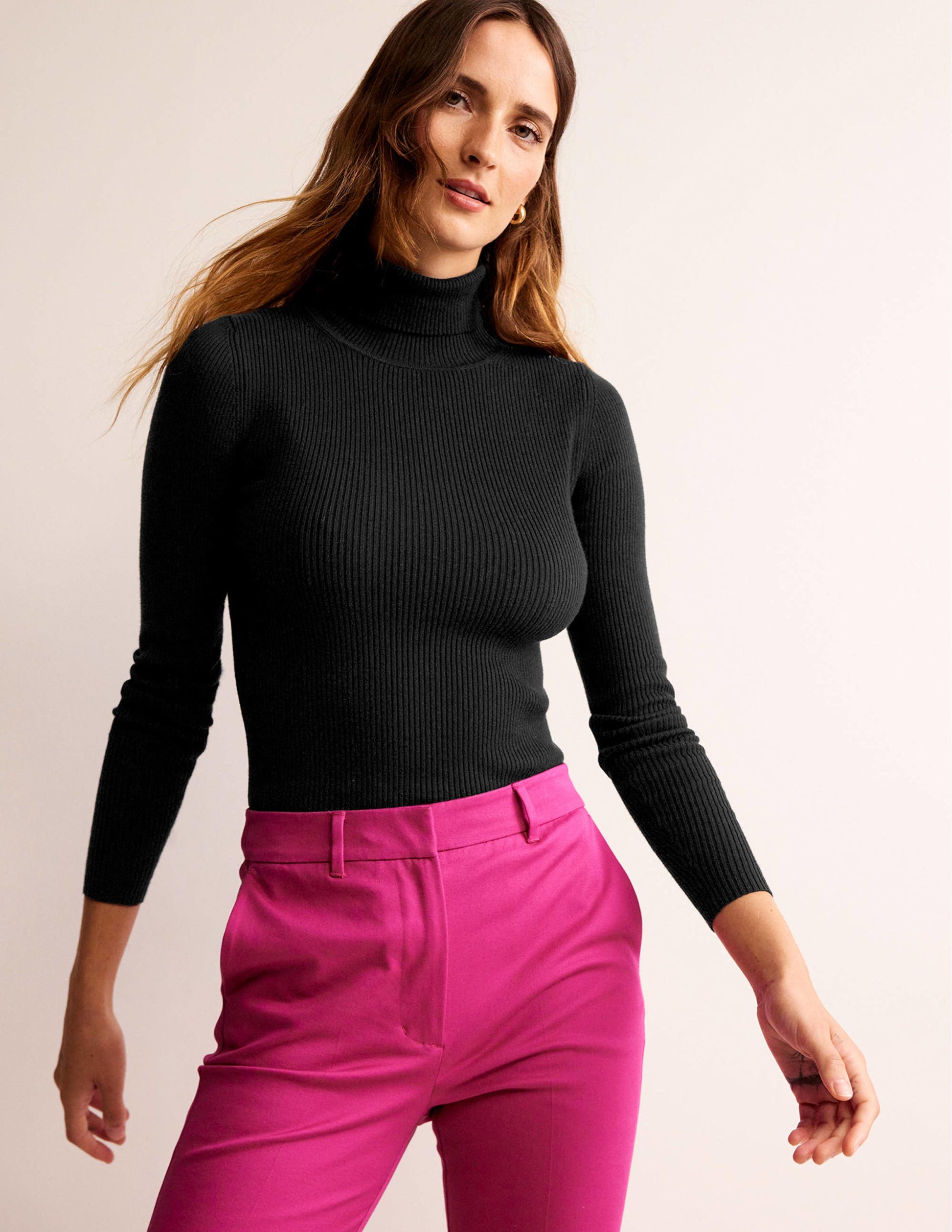 Catriona Roll Neck Sweater-Black-1