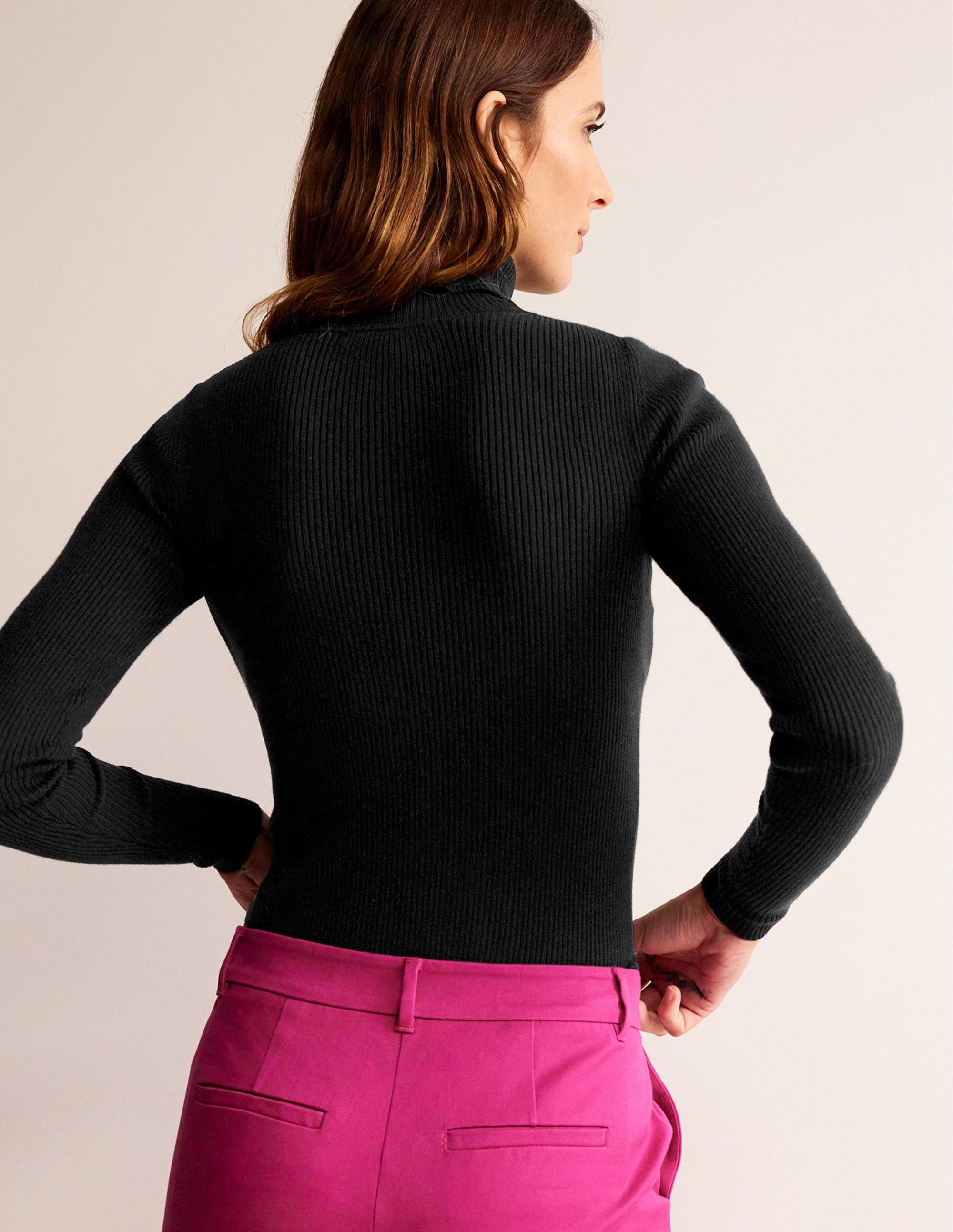 Catriona Roll Neck Sweater-Black - Image 3