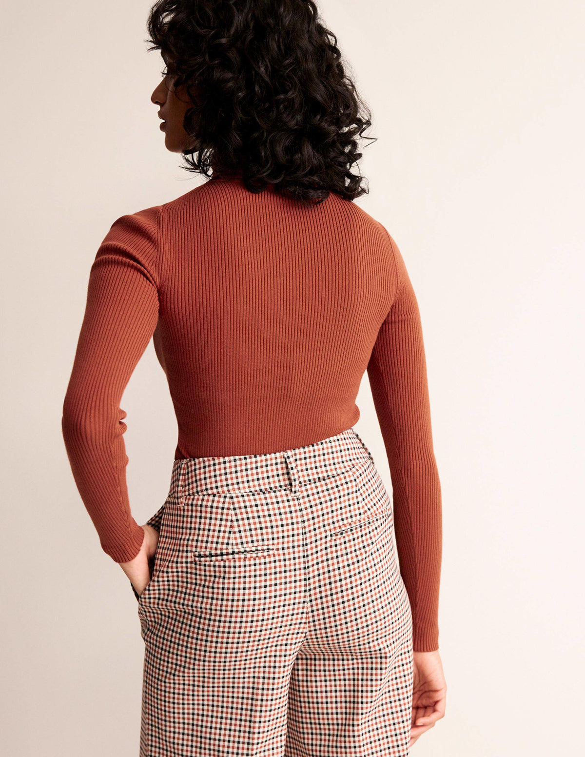 Catriona Roll Neck Sweater-Chestnut Brown - Image 3